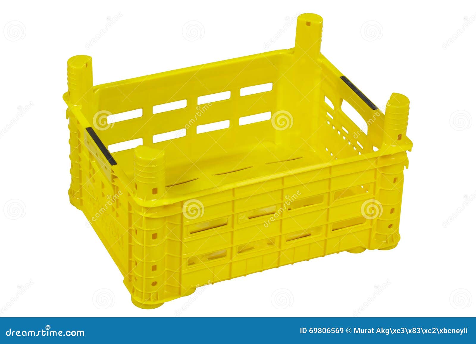 Empty Yellow Crate, Isolated on White. Stock Image Image of pallet
