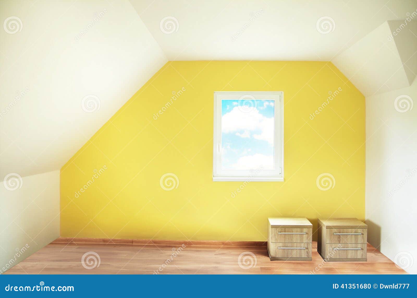 Empty yellow painted room stock photo. Image of modern 41351680