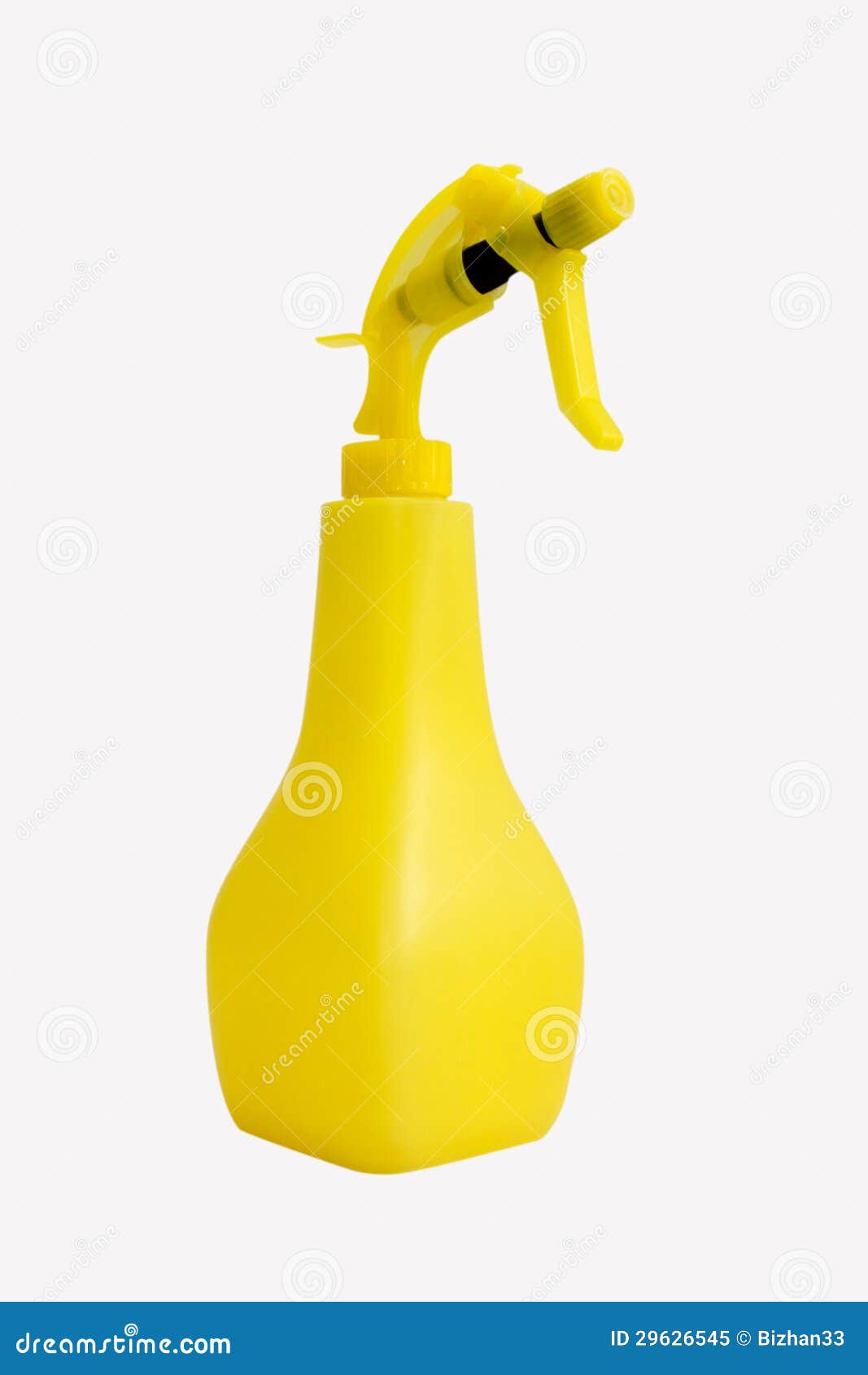 Empty Yellow Spray Bottle Isolated on White with Path Stock Image