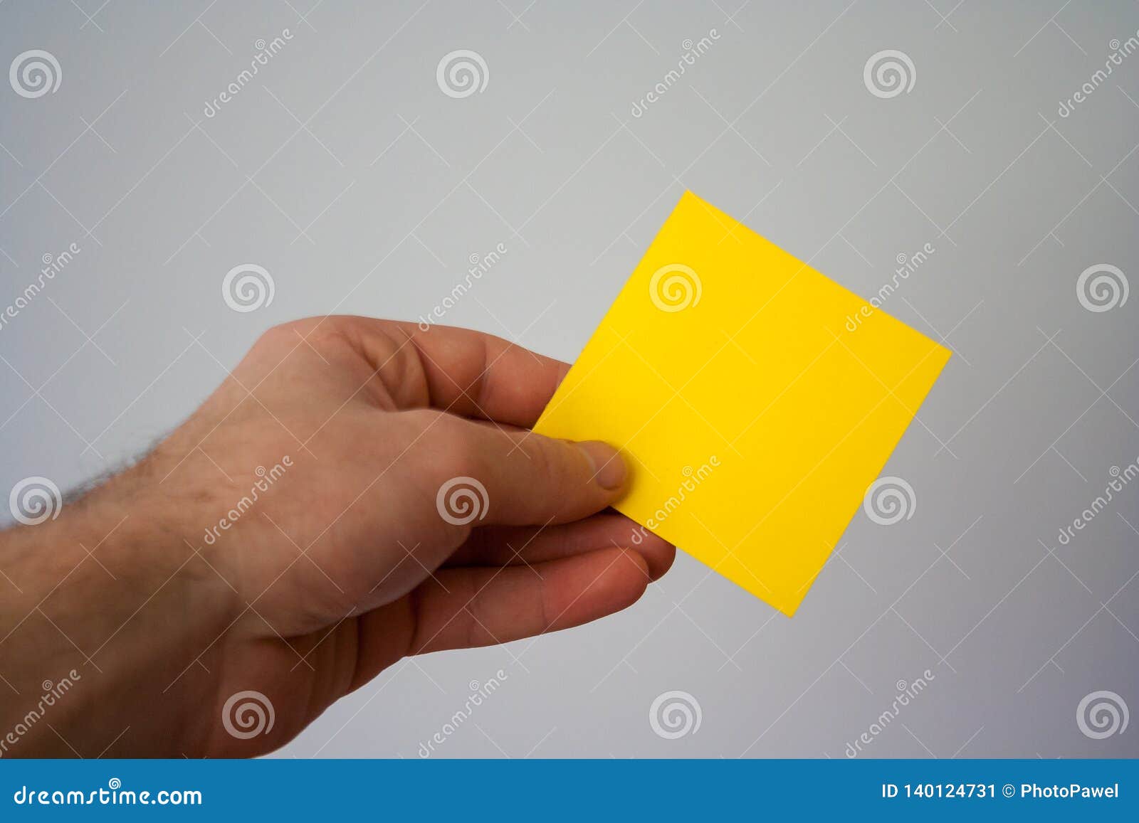 Empty Yellow Sticky Note In Human Fingers. Stock Image ...