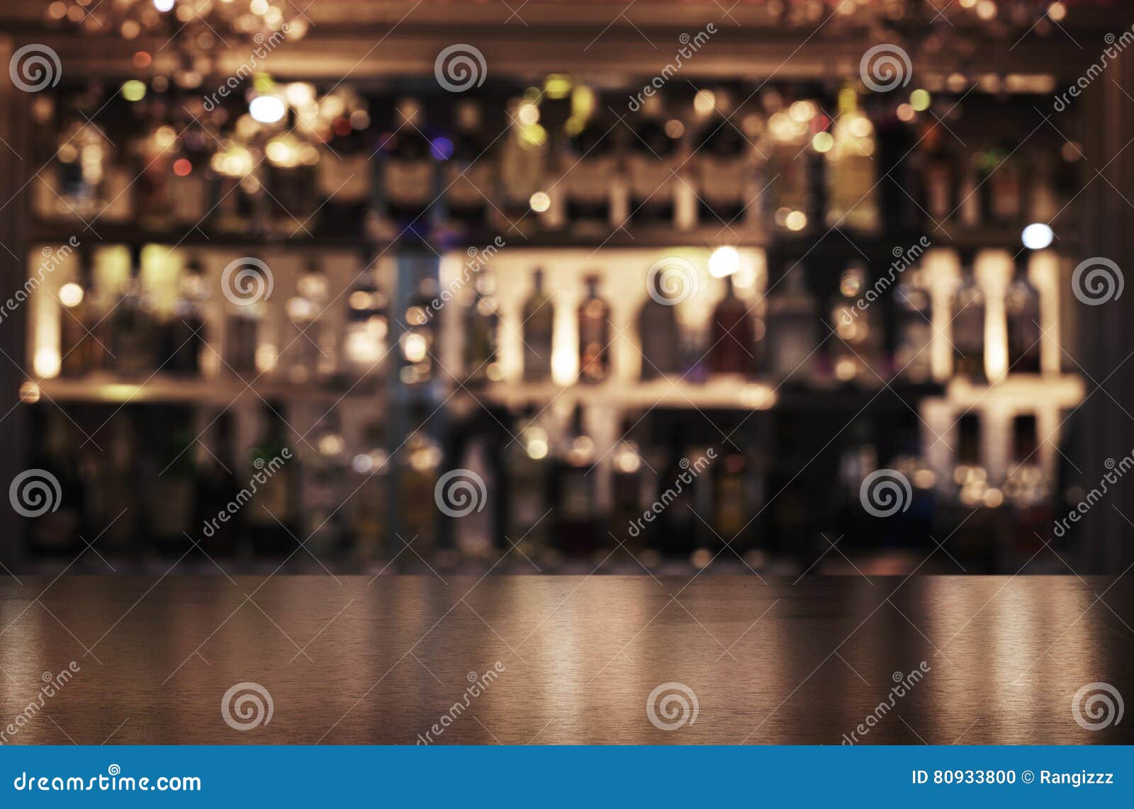 emptywooden bar counter with copy space