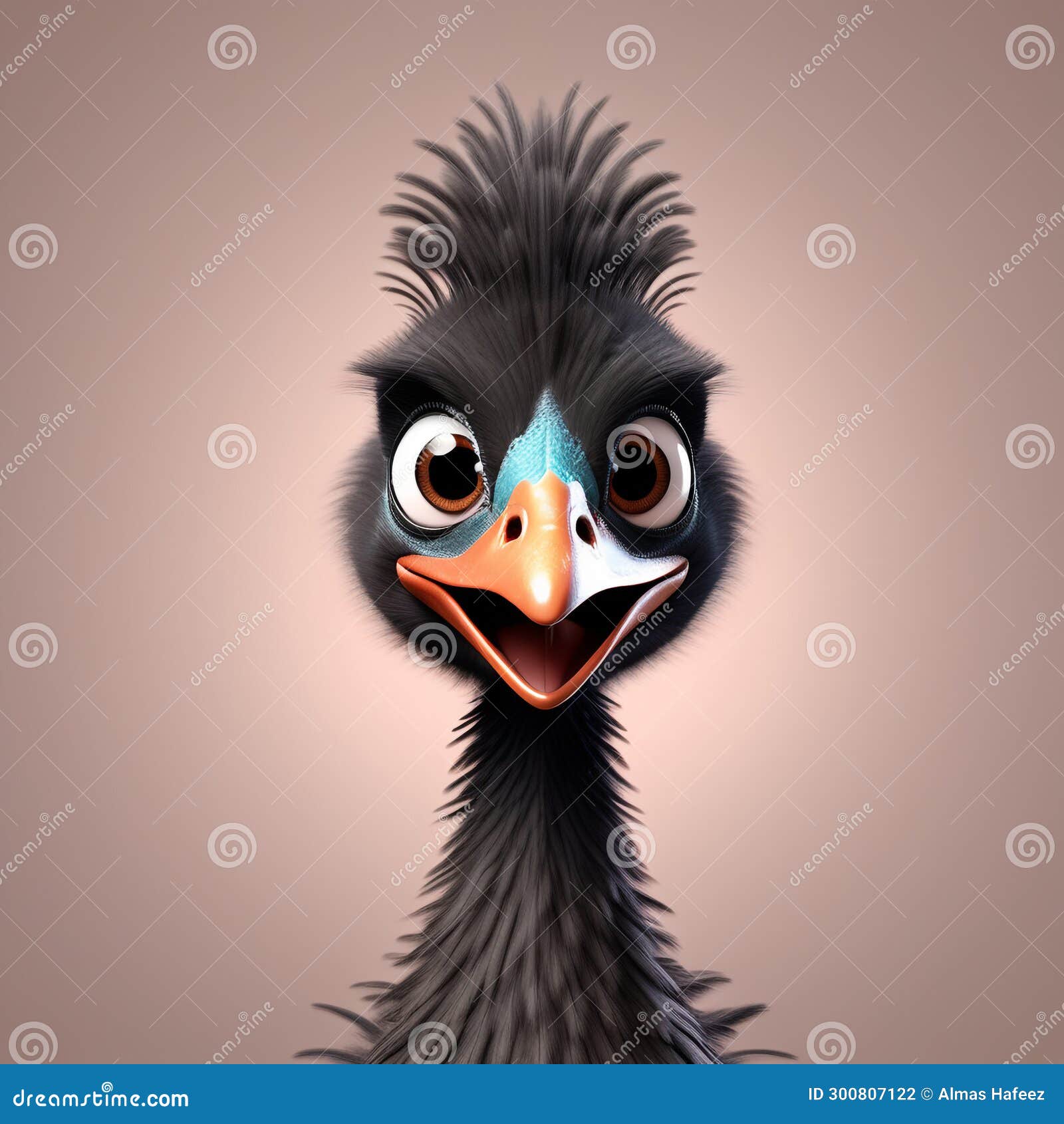 emu elegance: highly detailed 3d rendering