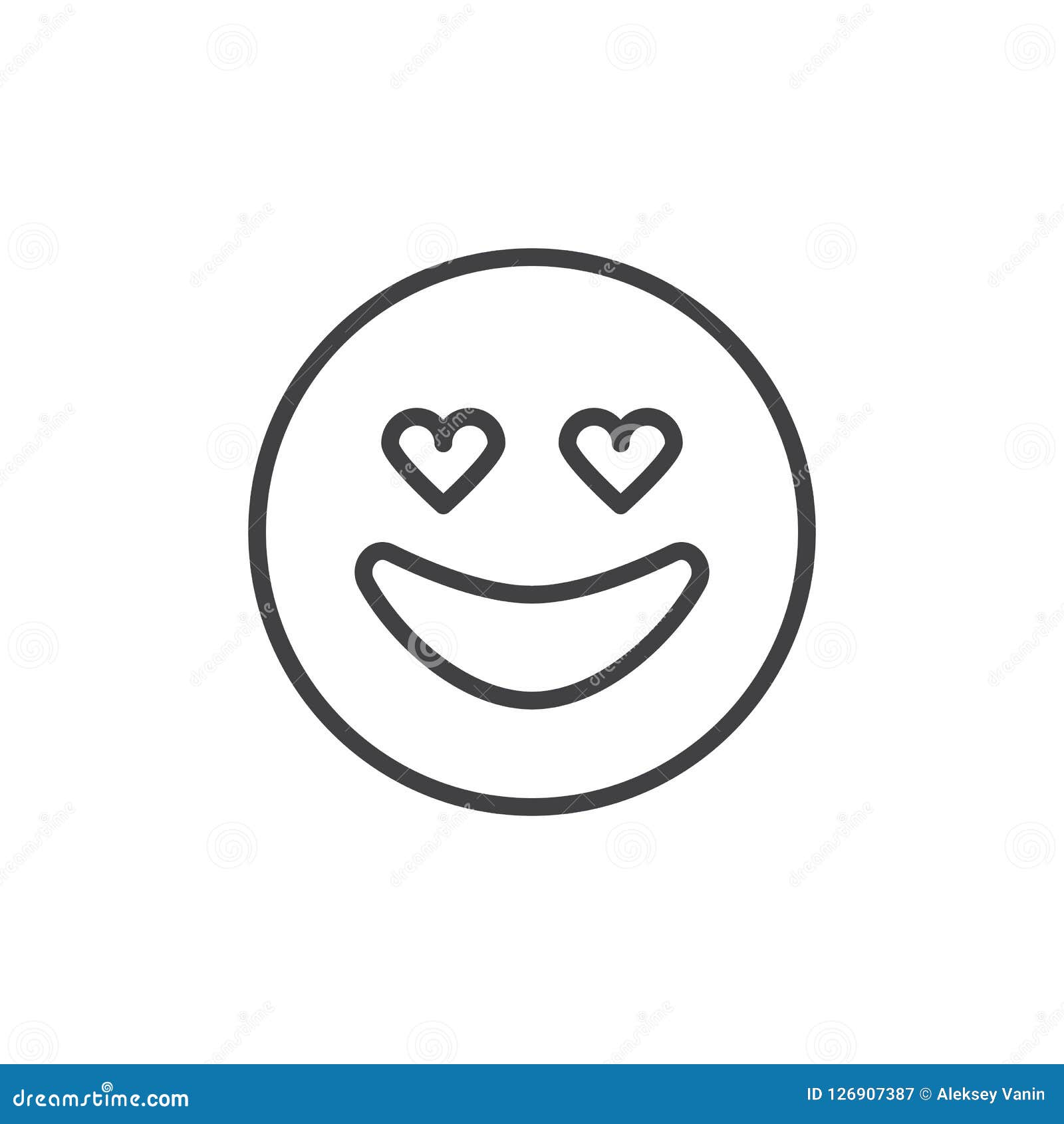 En Icono Del Esquema Del Emoji De La Cara Del Amor Ilustración del Vector -  Ilustración de alegre, icono: 126907387
