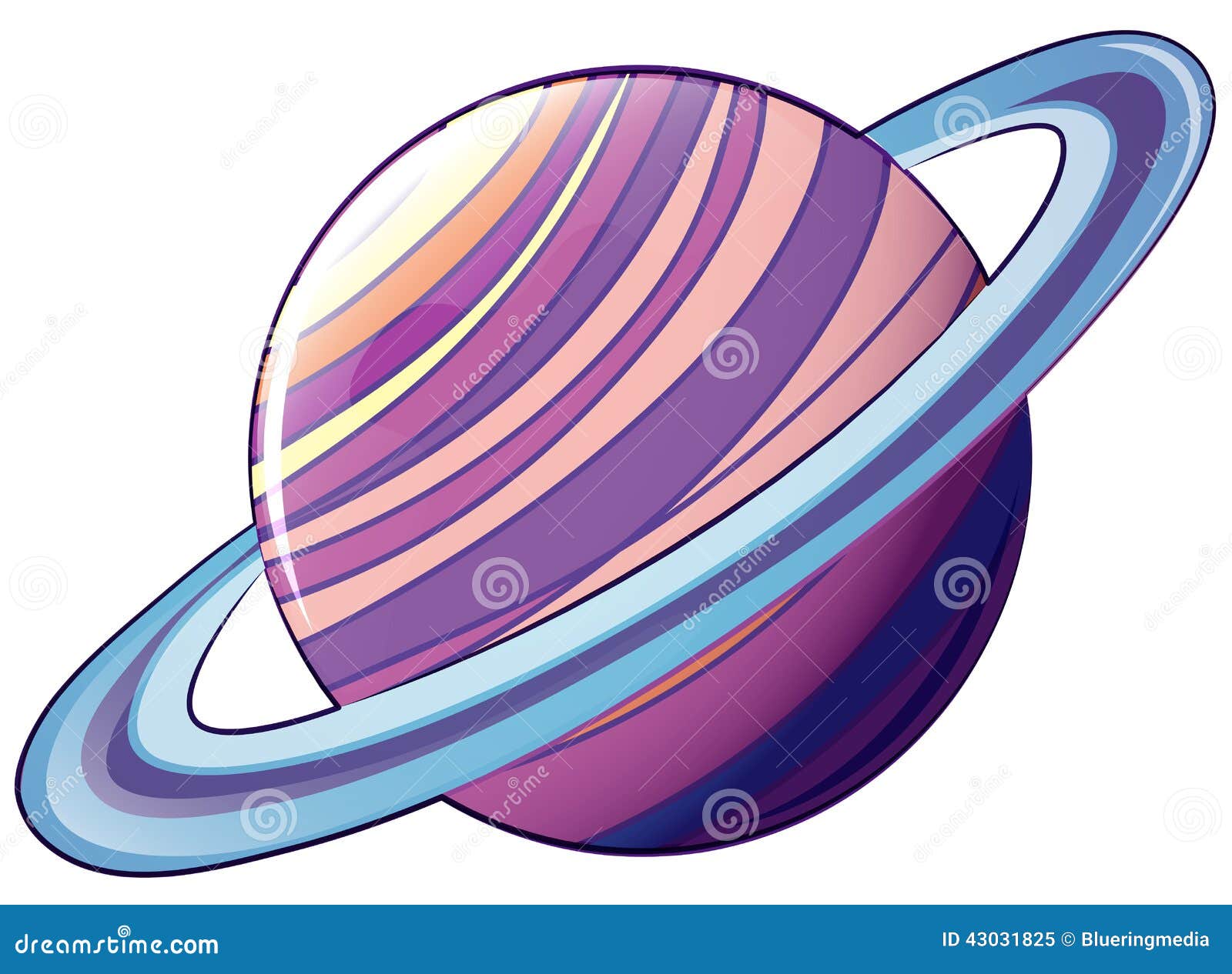 Сатурн цветной на белом фоне