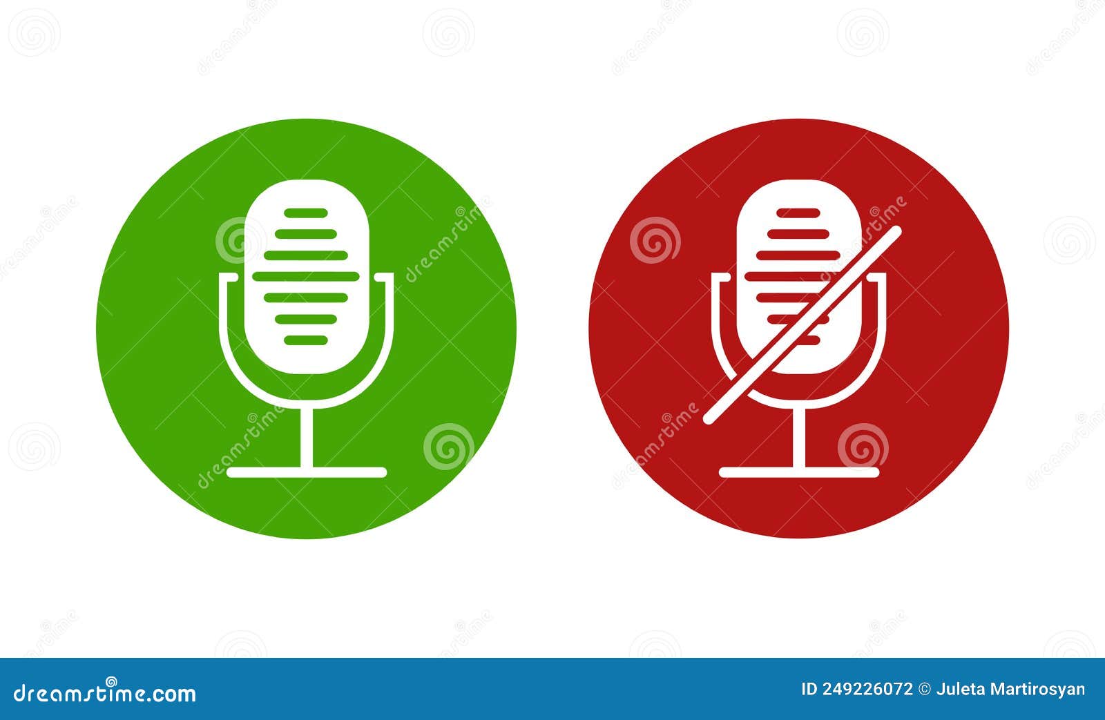 enabled and disabled microphone icons