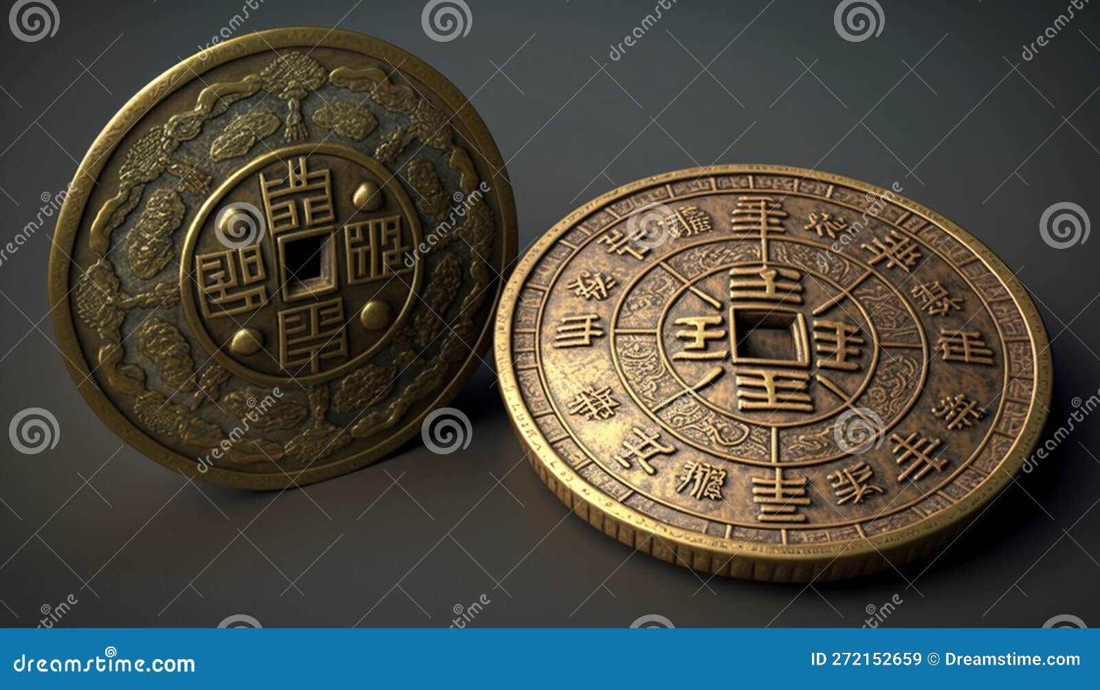 Encantos De Fortunas : Cierre De Las Monedas Chinas De Suerte Tradicionales  Stock de ilustración - Ilustración de tradicional, traiga: 272152659