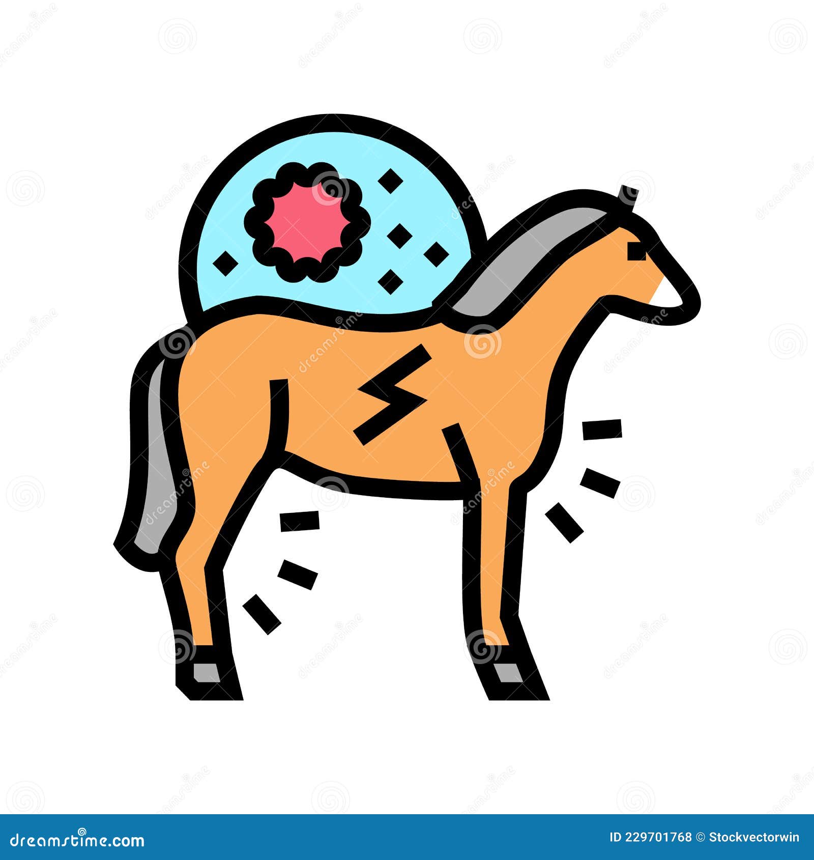 Encephalitis Horse Color Icon Vector Illustration Stock Vector ...