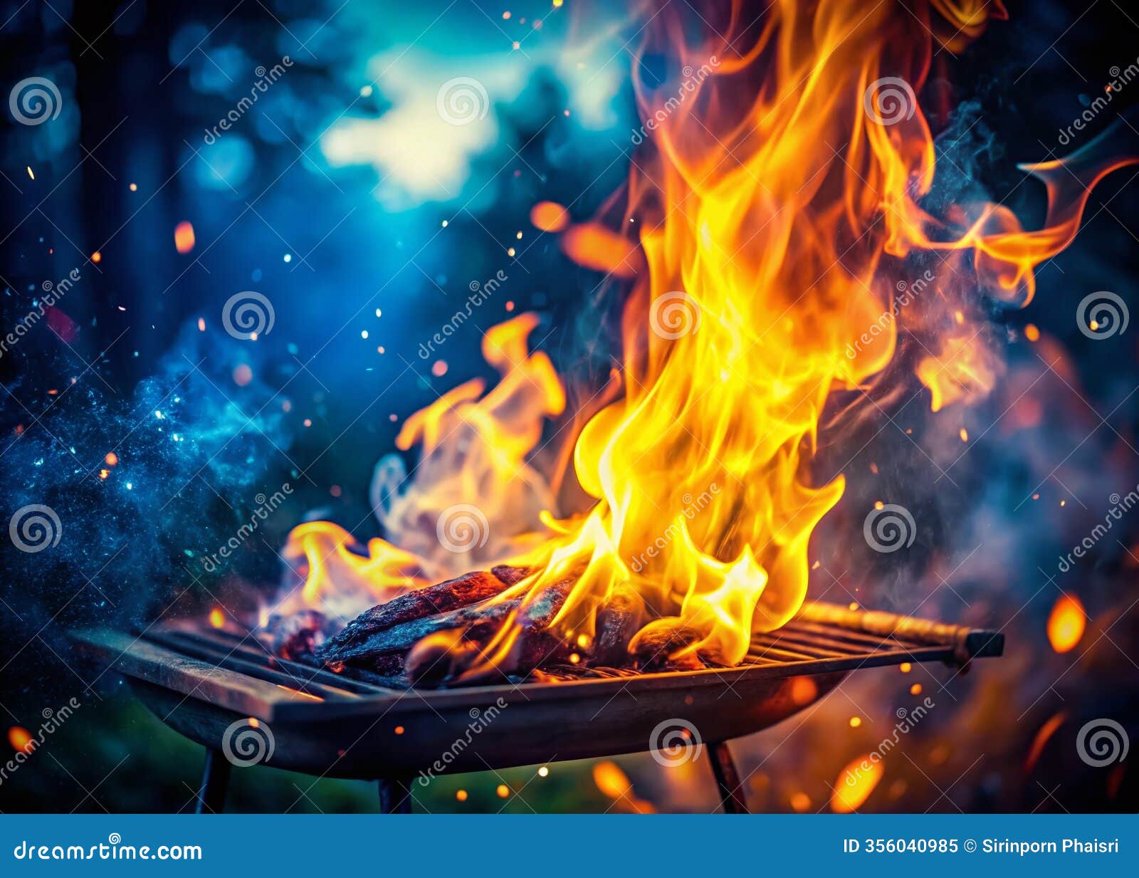 enchanted grill flames a dreamlike barbecue background for creative  projects