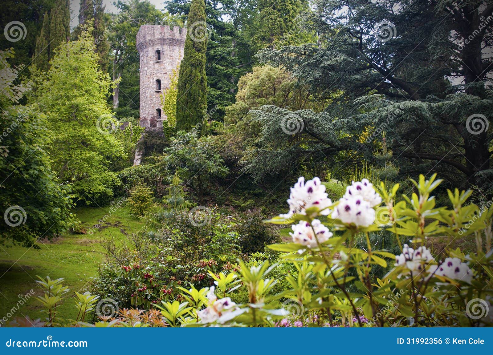 Enchanted Irish Castle And Garden Stock Photo - Image of ...