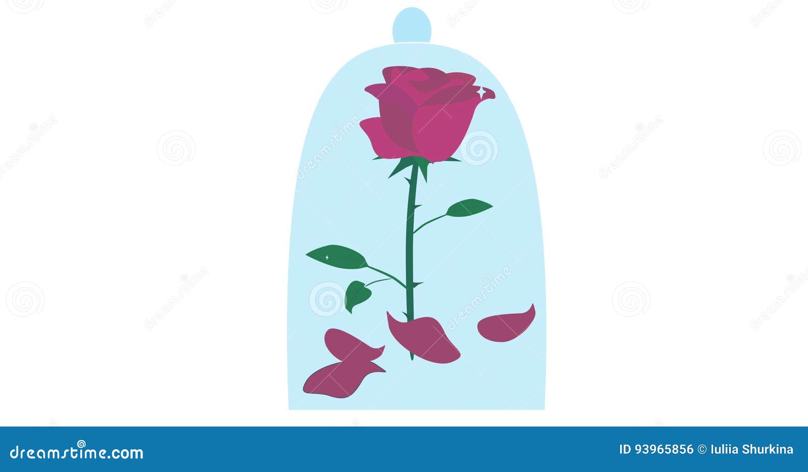 Enchanted Red Rose Petals Falling Under A Glass Dome Cartoon Animation Stock Footage Video Of Beast Isolated