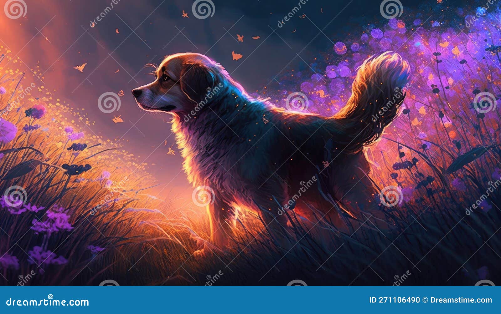 The Enchanted Road through Mystic Fantasy. Generative AI Stock