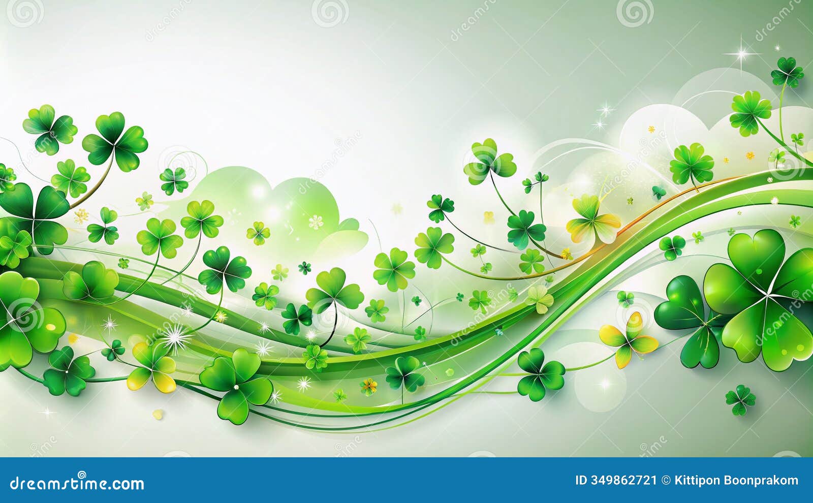 Enchanted St. Patrick S Day Background: a Surreal Wave of Shamrocks and  Clovers for Spring Celebrations Stock Illustration - Illustration of  blending, backdrop: 349862721, image size:1600x990