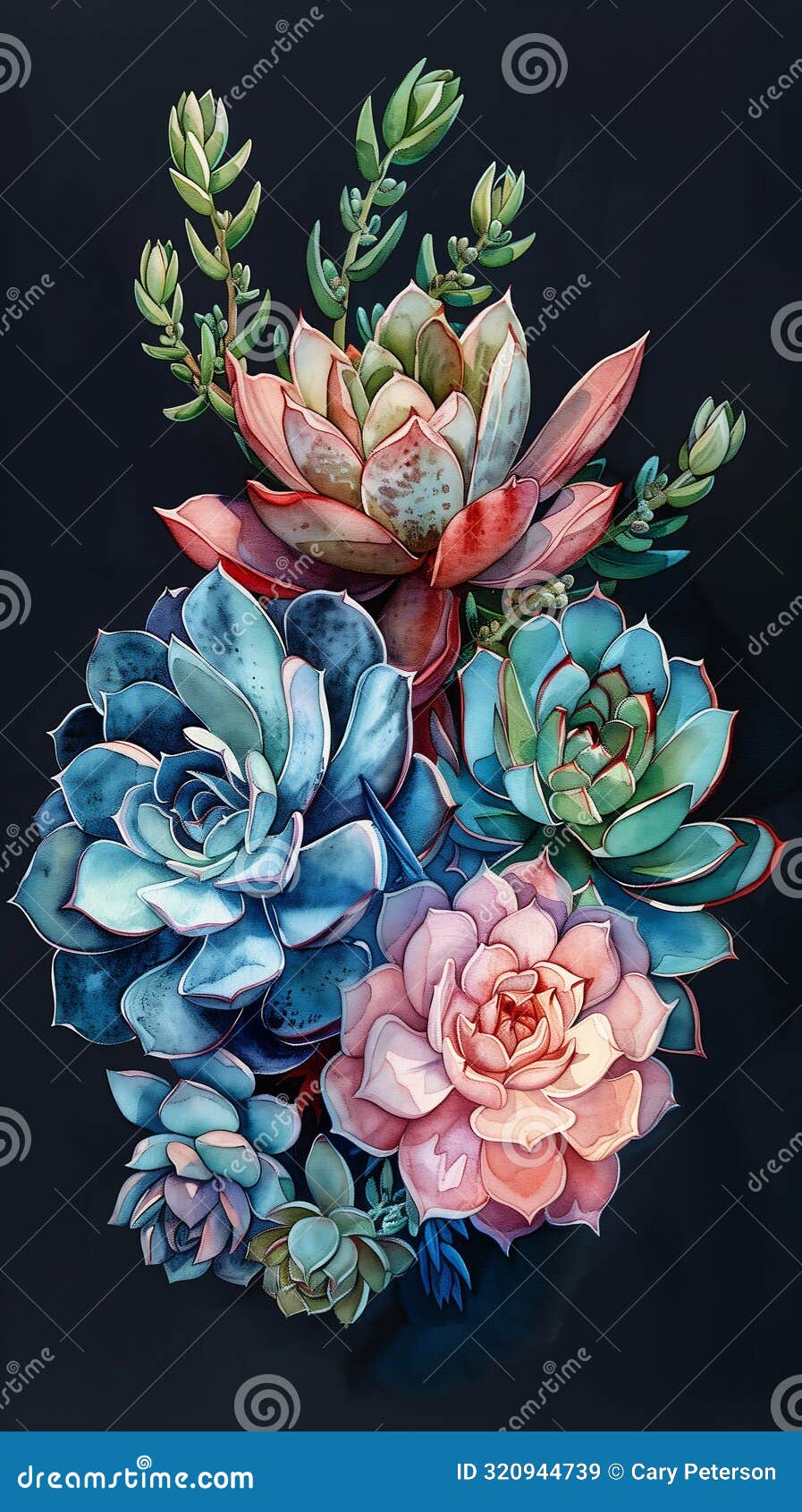 enchanting blooms: a delicate mix of soft blues, pinks, and pear