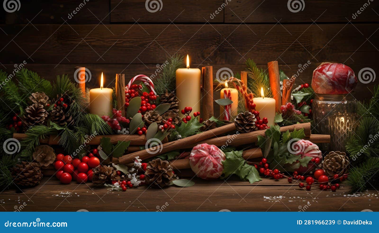 enchanting christmas candle bouquet in spectacular backdrops - organic and naturalistic compositions