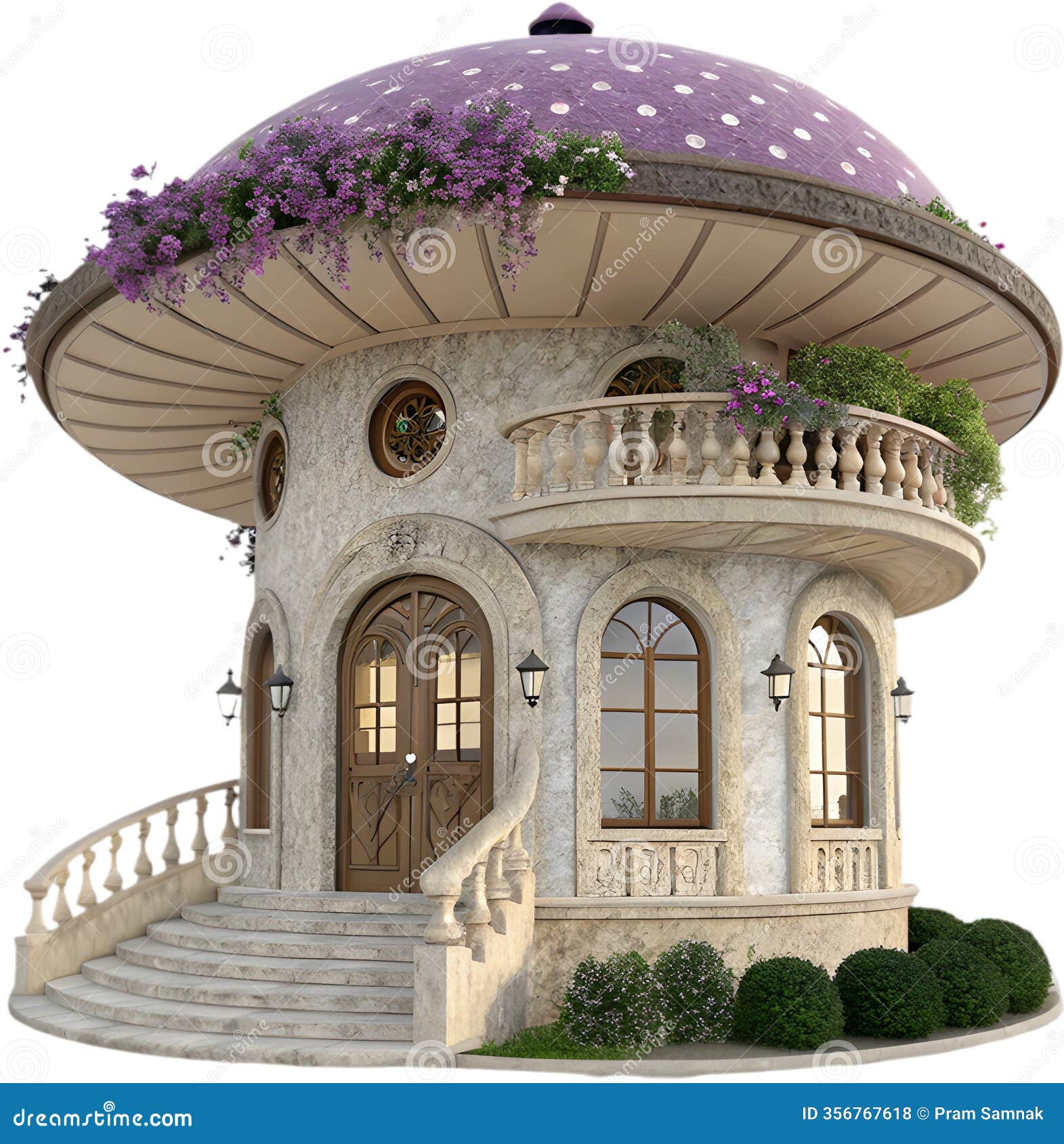 fairytale-style mushroom house clipart with whimsical .