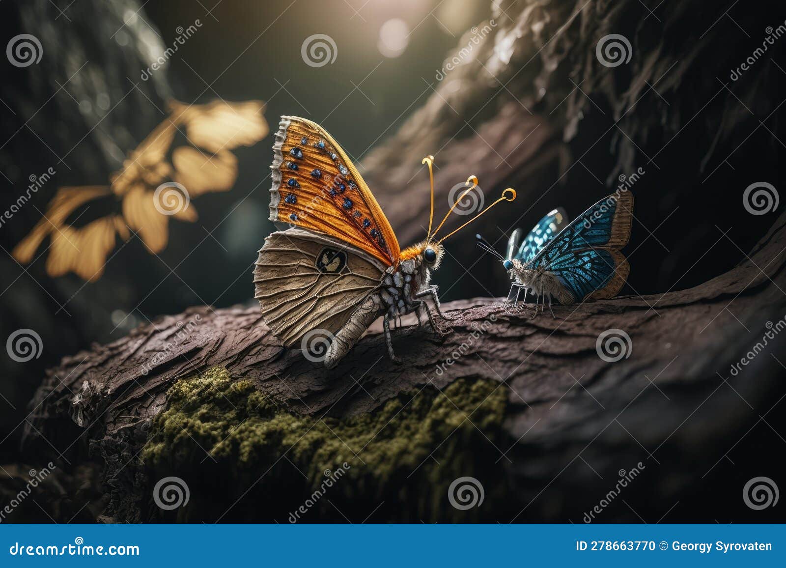Enchanting Fauna: Fantasy Creatures in Majestic Mountainscape Stock 