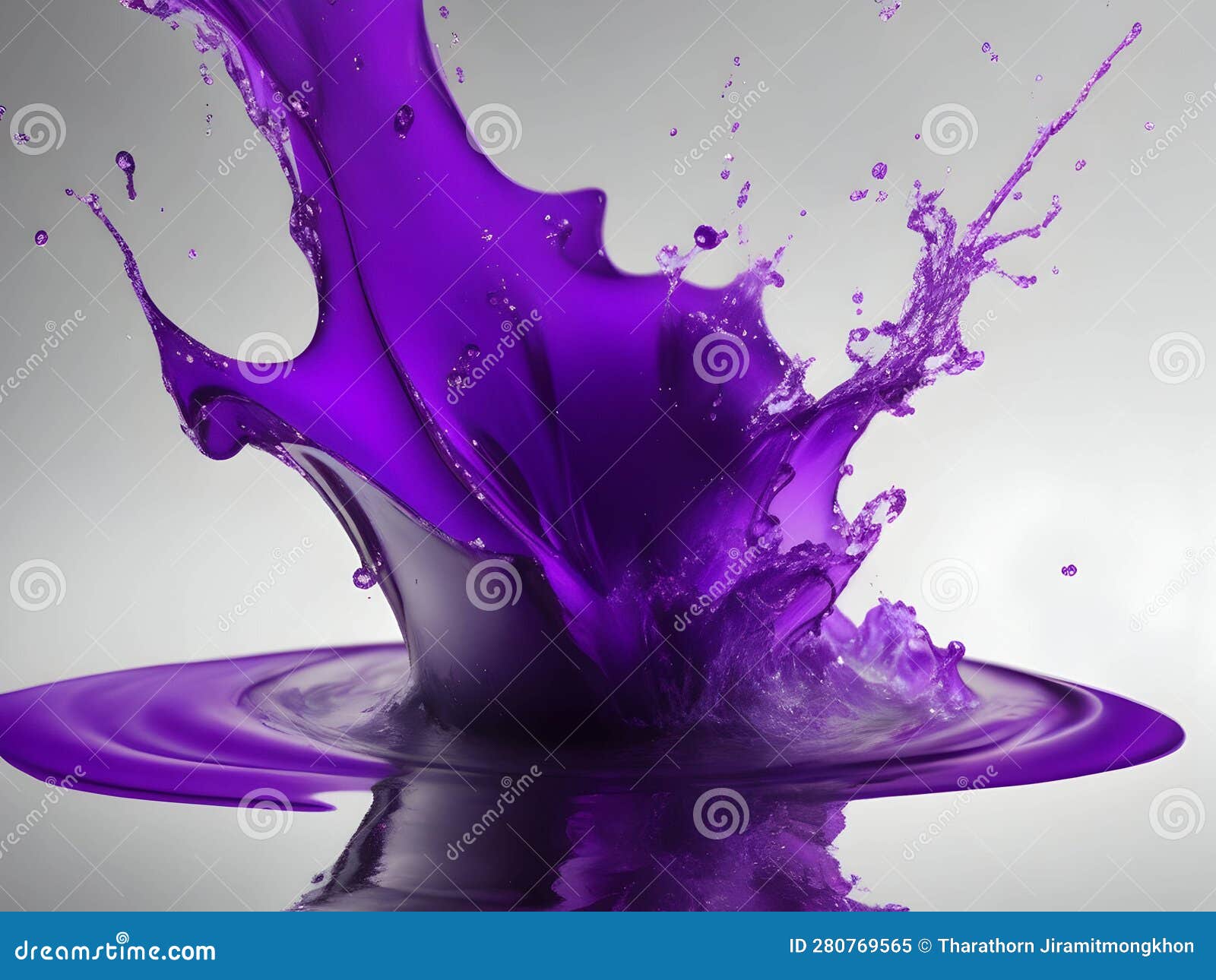 Enchanting Hues: Stunning Violet Splash Artwork Stock Illustration 