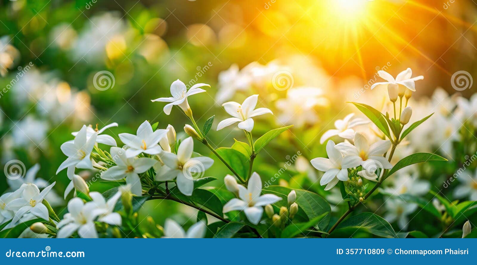enchanting jasmine bloom captivating landscape photography unveiling a symphony of white flowers and delicate scents