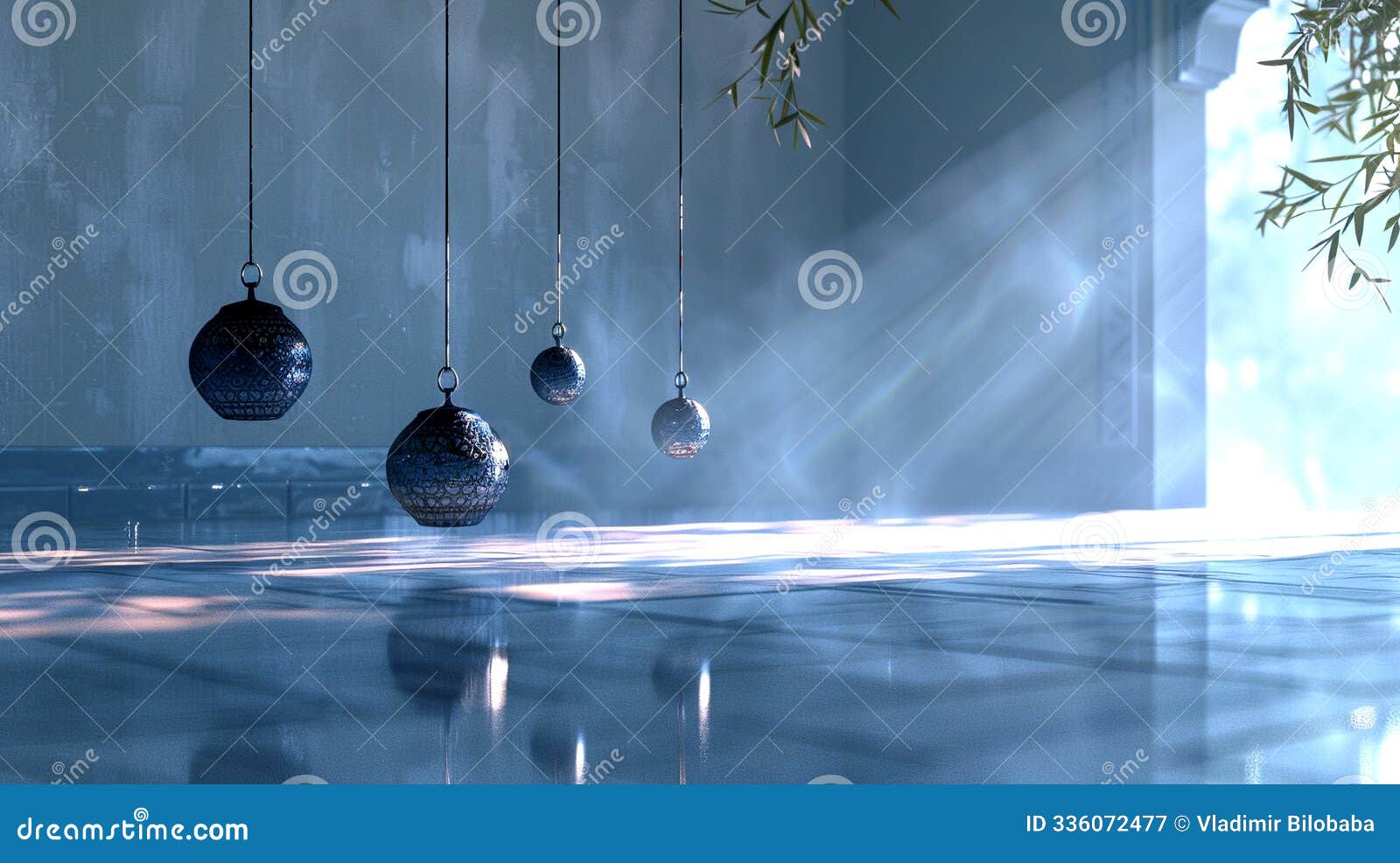 enchanting light reflections dance on serene surfaces in a tranquil indoor space