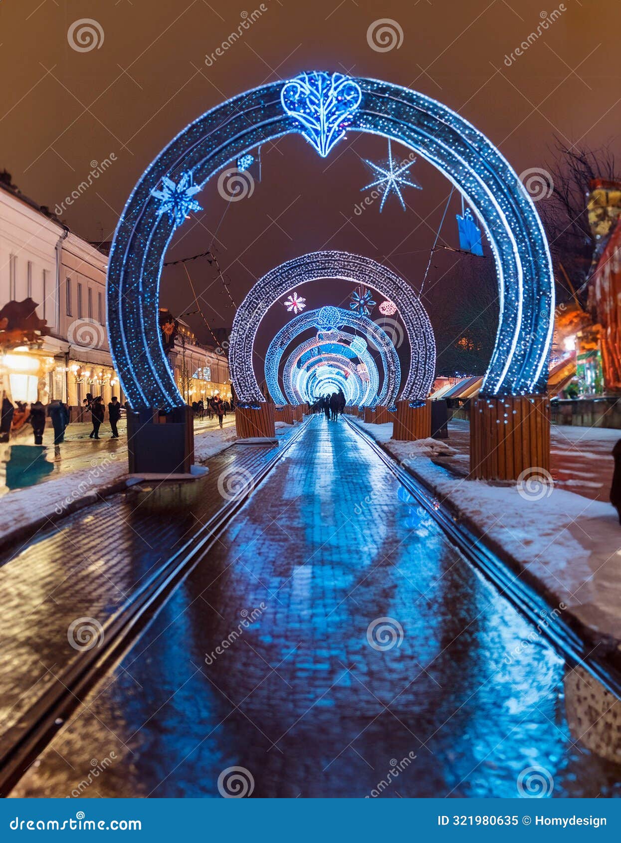 enchanting light tunnel: a winter wonderland