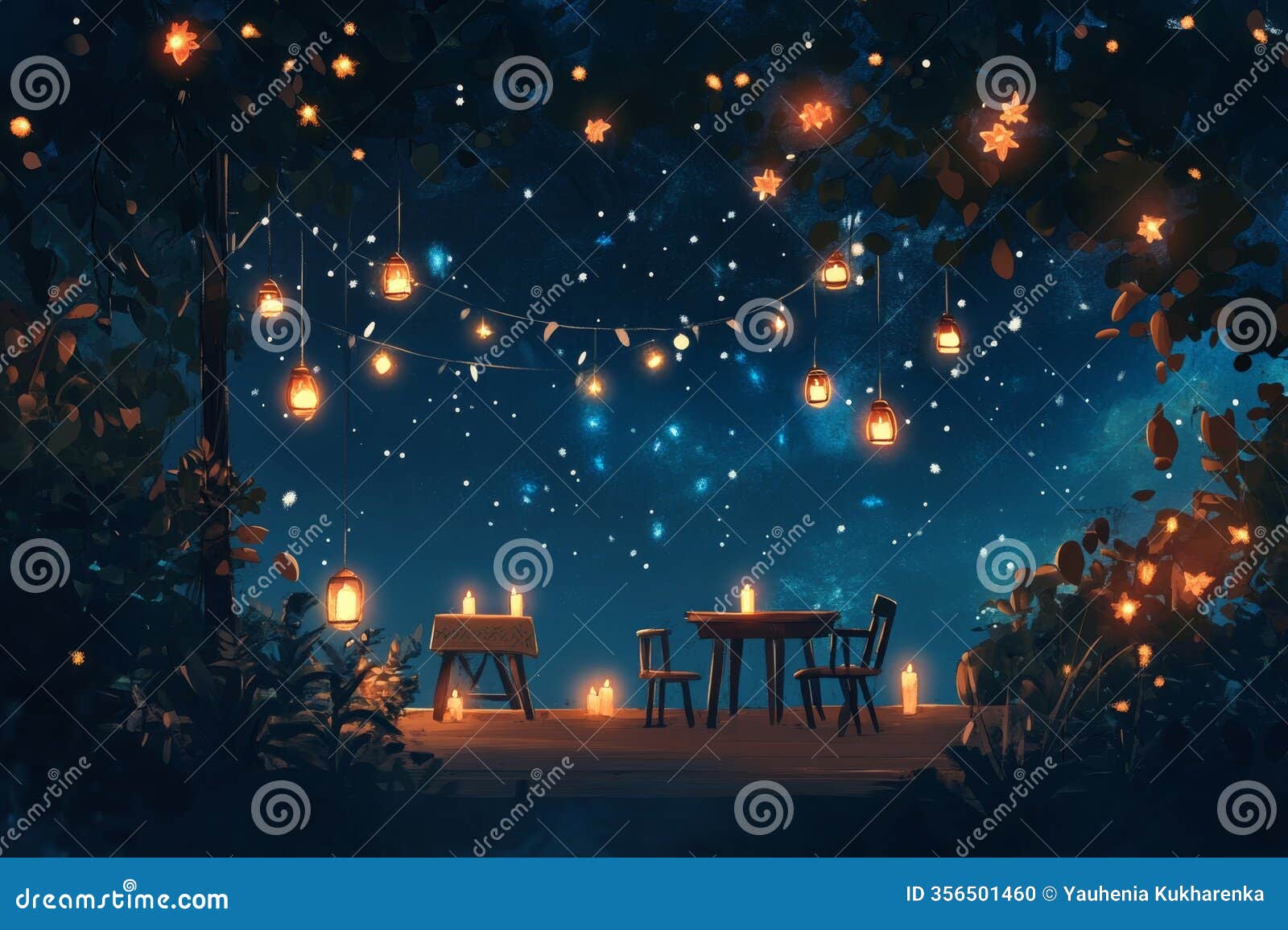 enchanting sukkah under starry sky
