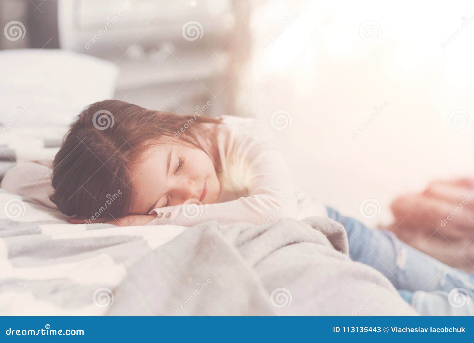 Enchanting Young Child Taking Some Rest Stock Image - Image of quiet ...