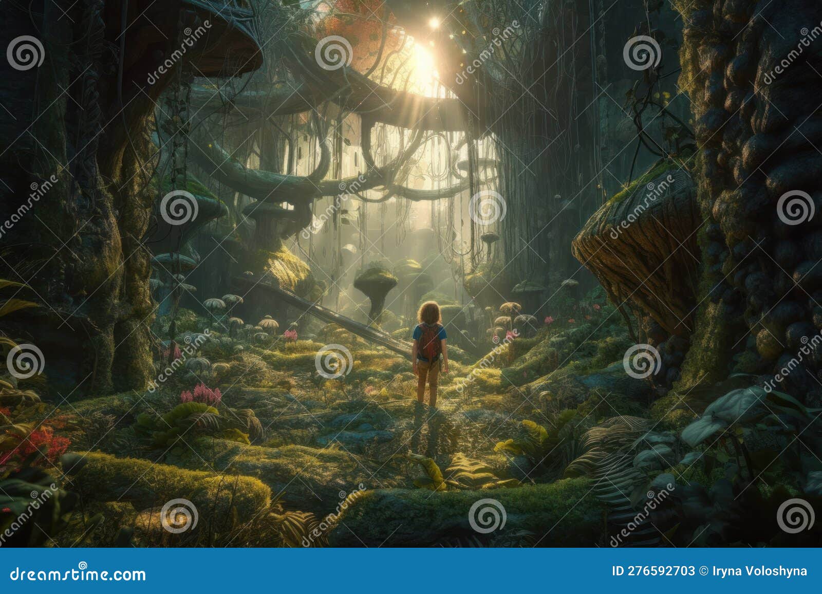 Enchantment Unveiled: 3D Studio Max S Cinematic Forestscape Stock Illustration - Illustration of