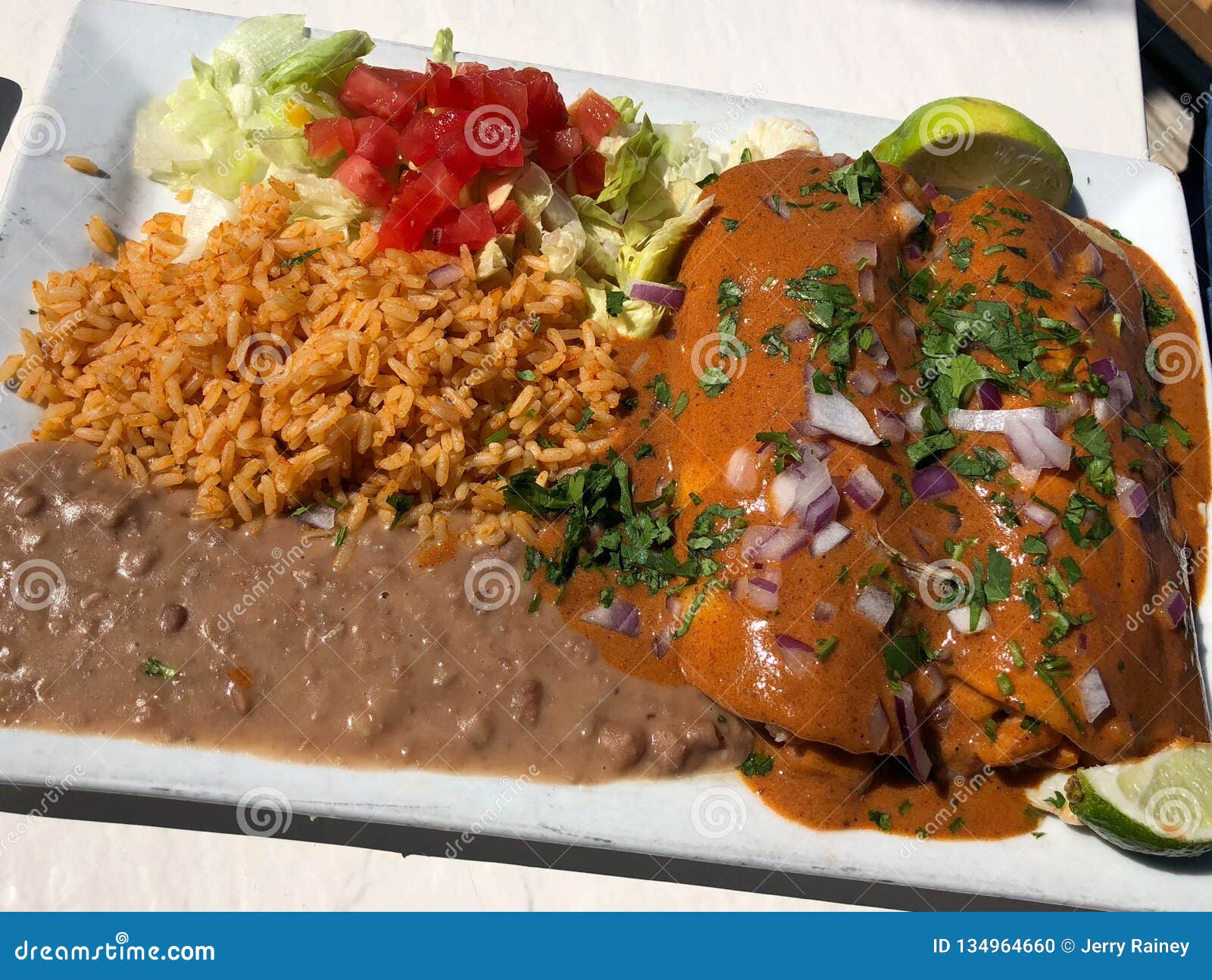 Enchilada plate stock photo. Image of delicious, cruise 134964660