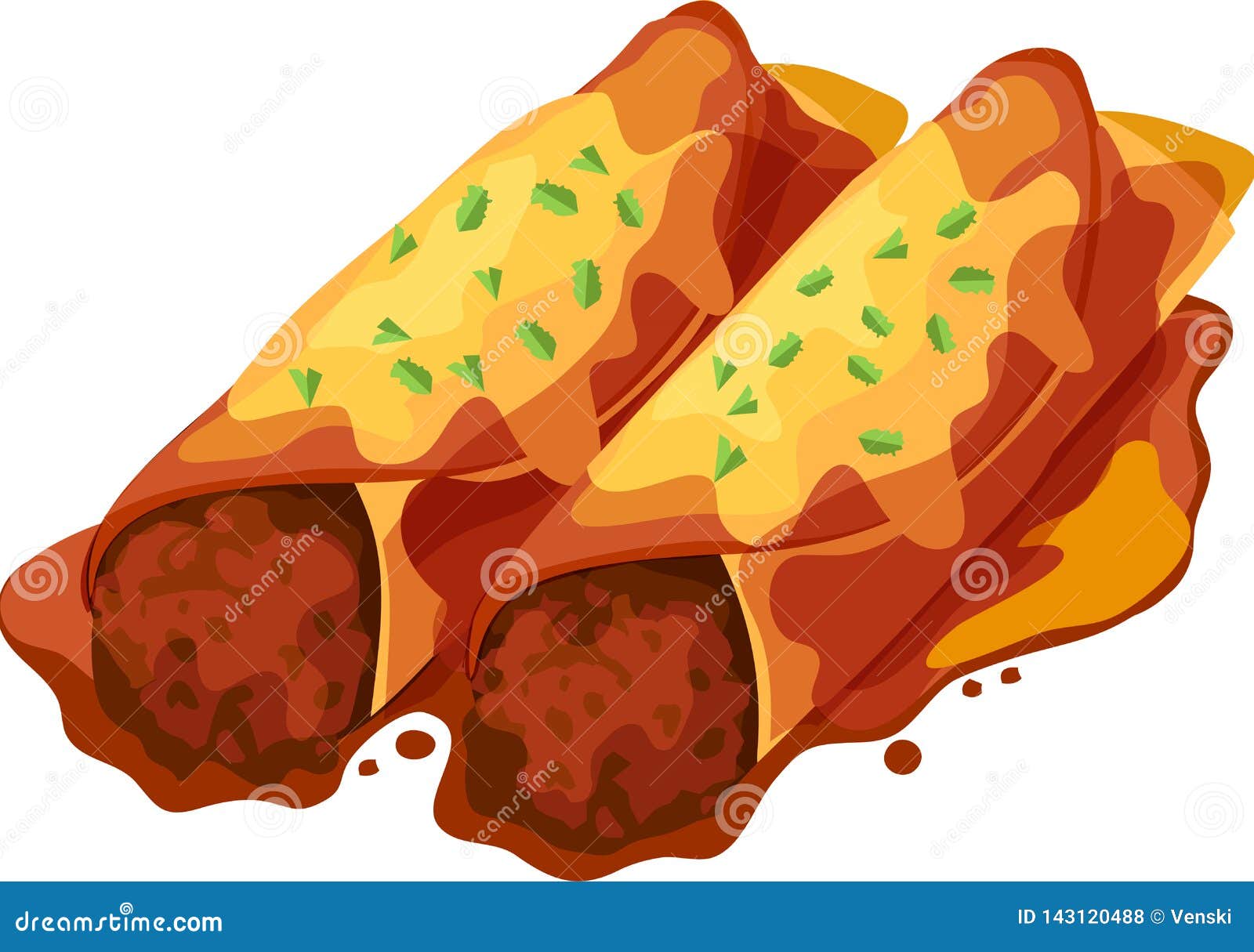 Enchiladas Da Carne Picada Com Molho Ilustração Stock Ilustração de