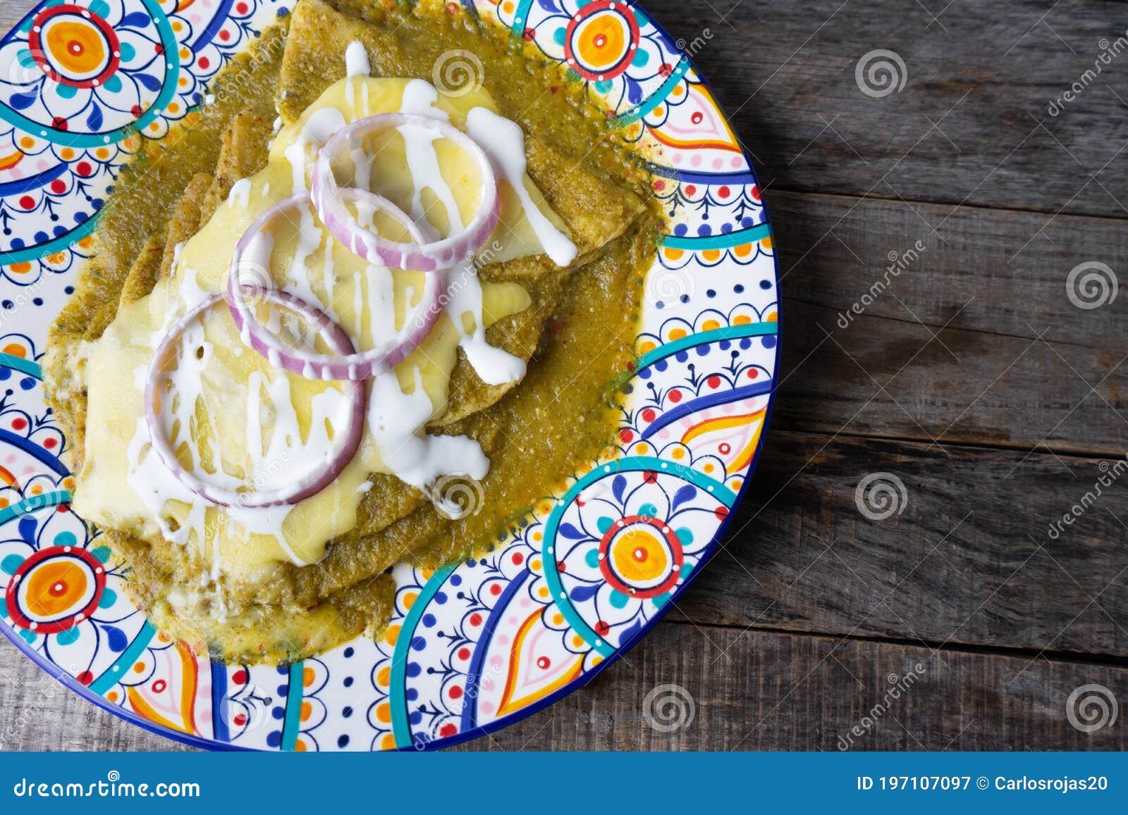 Enchiladas Verdes Mexicanas Con Queso Fundido Imagen de archivo