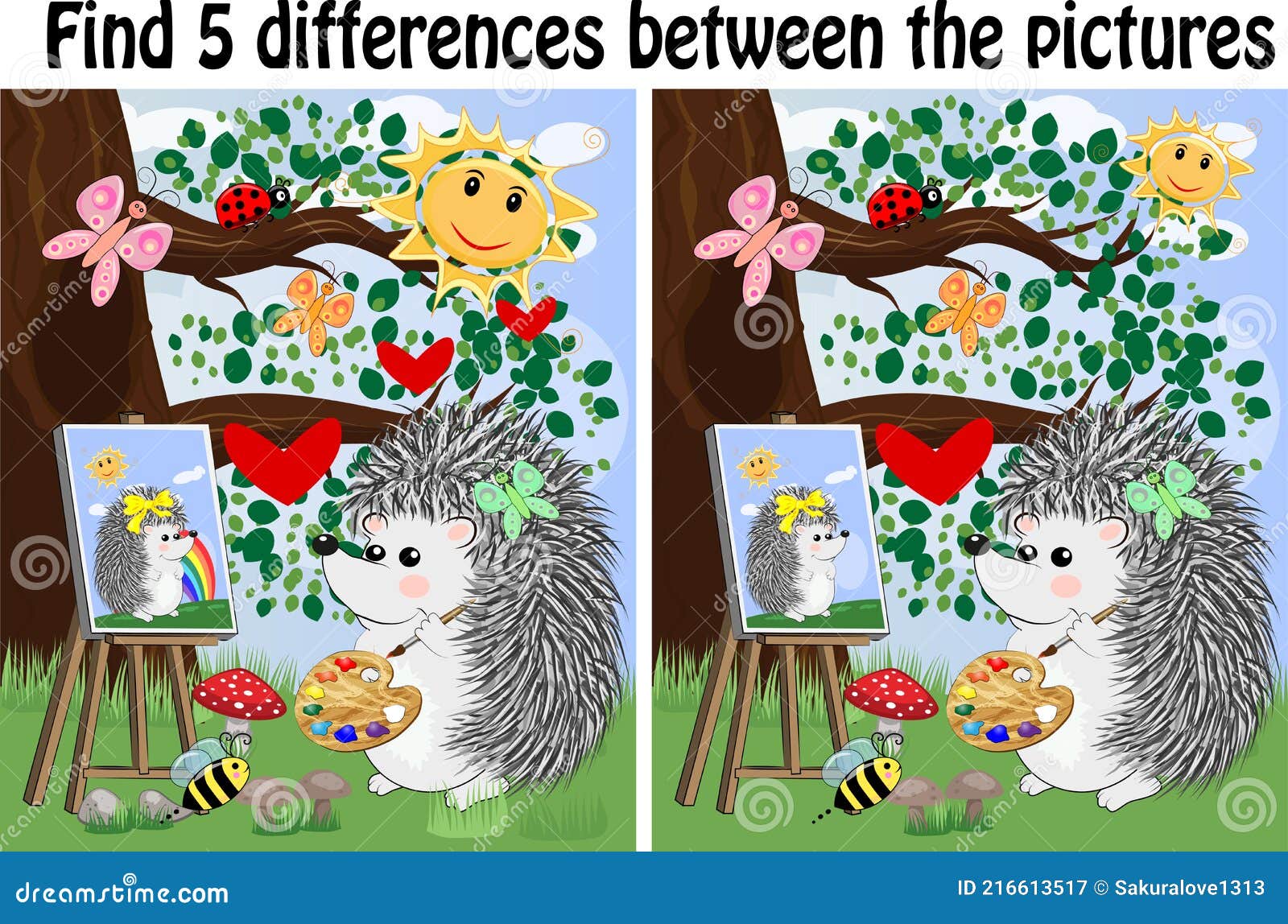 Encontrar As Diferenças Entre As Imagens. Jogo Educativo Infantil