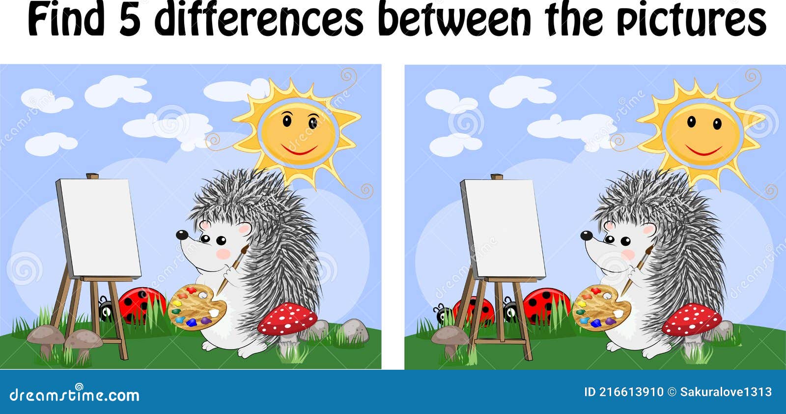 Encontrar As Diferenças Entre As Imagens. Jogo Educativo Infantil