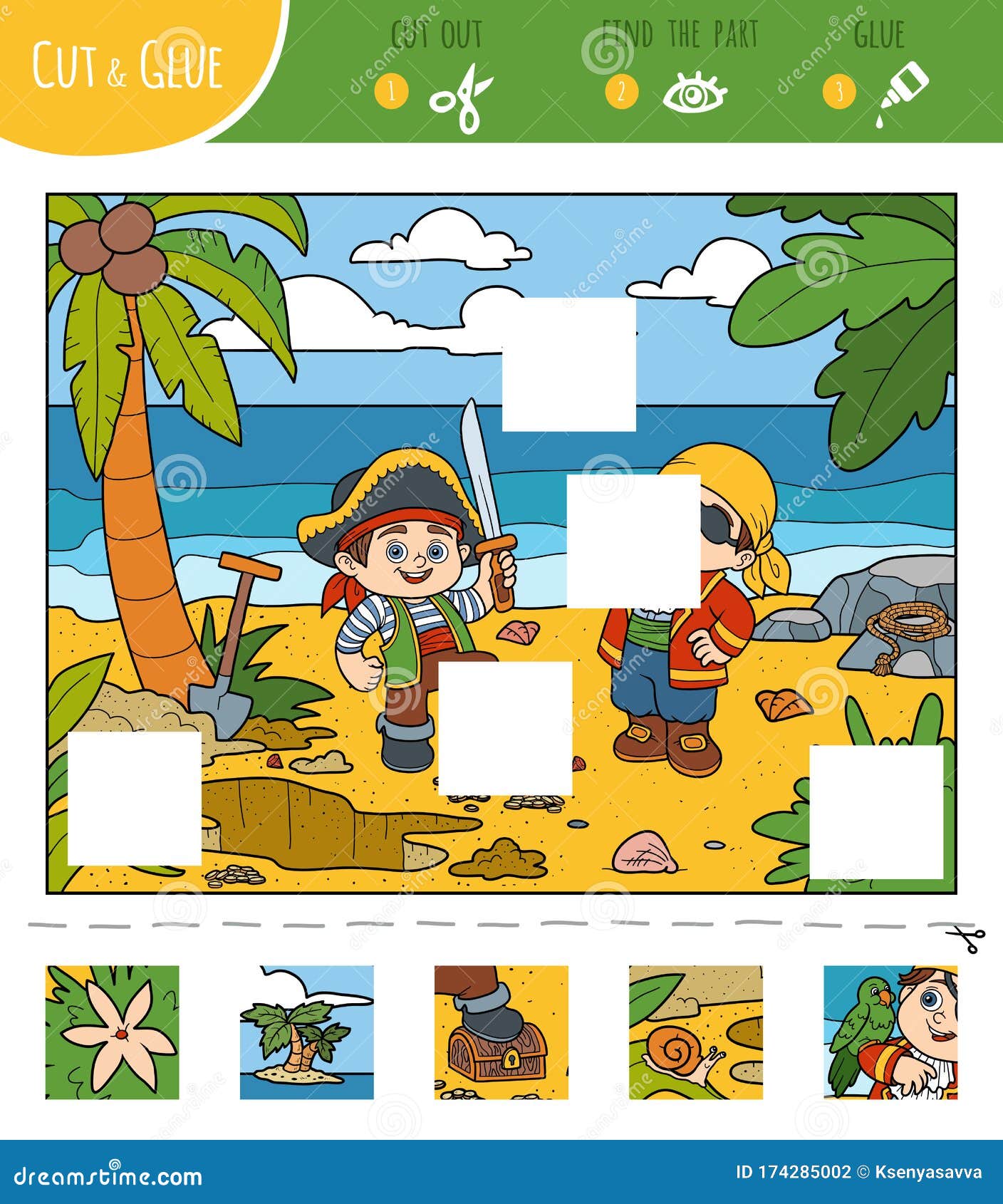 cortar Aliado Grifo Encontrar Las Piezas Que Faltan Rompecabezas Juego. Cortar Y Pegar  Cuadrados. Los Chicos Piratas Y El Fondo Tropical Ilustración del Vector -  Ilustración de rompecabezas, correcto: 174285002