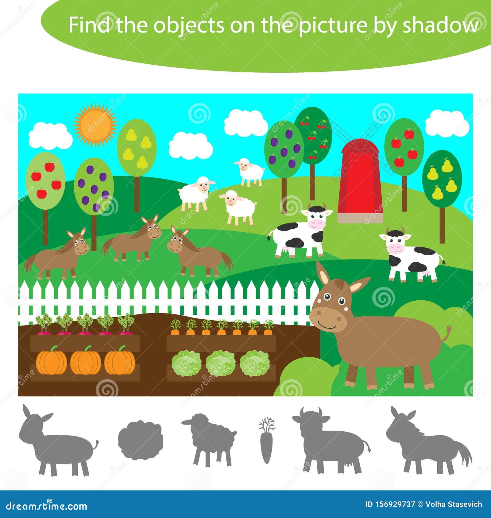 sombra jogos com desenho animado conceitos coloração página