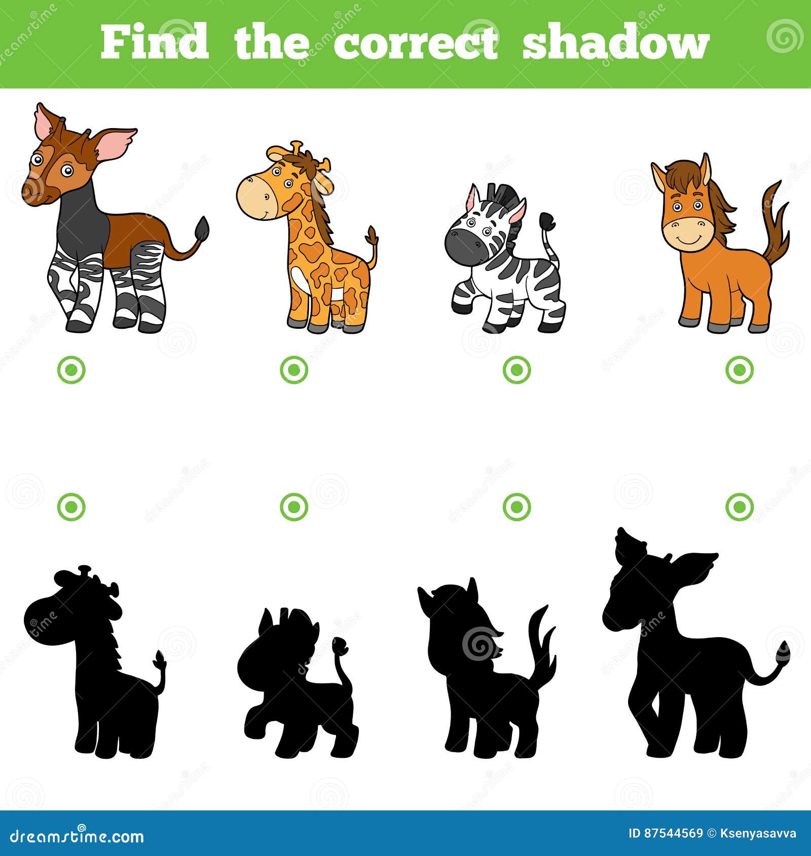 jogo de educação para crianças encontre o conjunto de sombras