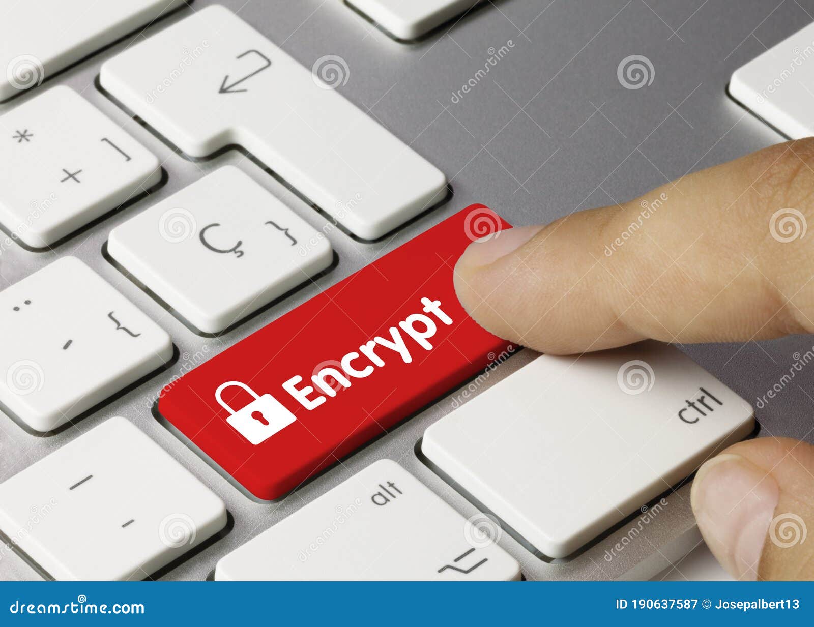 encrypt - inscription on red keyboard key