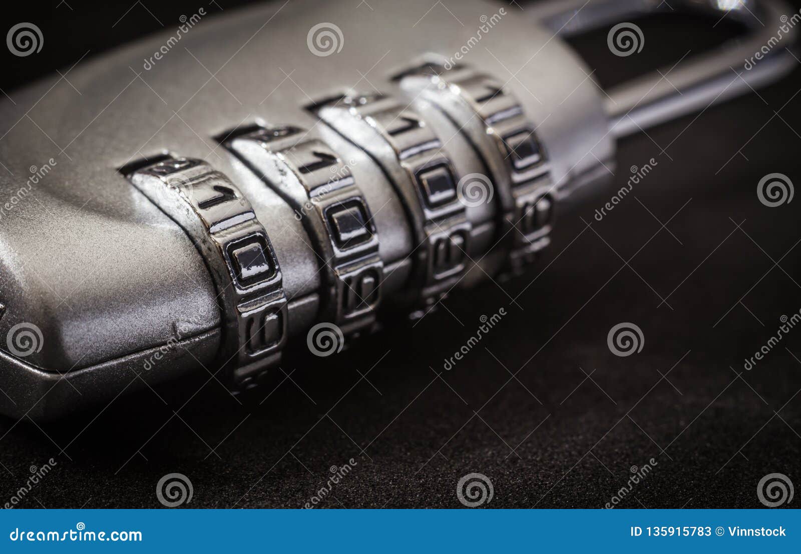 Encryption Pad Lock Key Password Protection, Dark Tone Stock Image