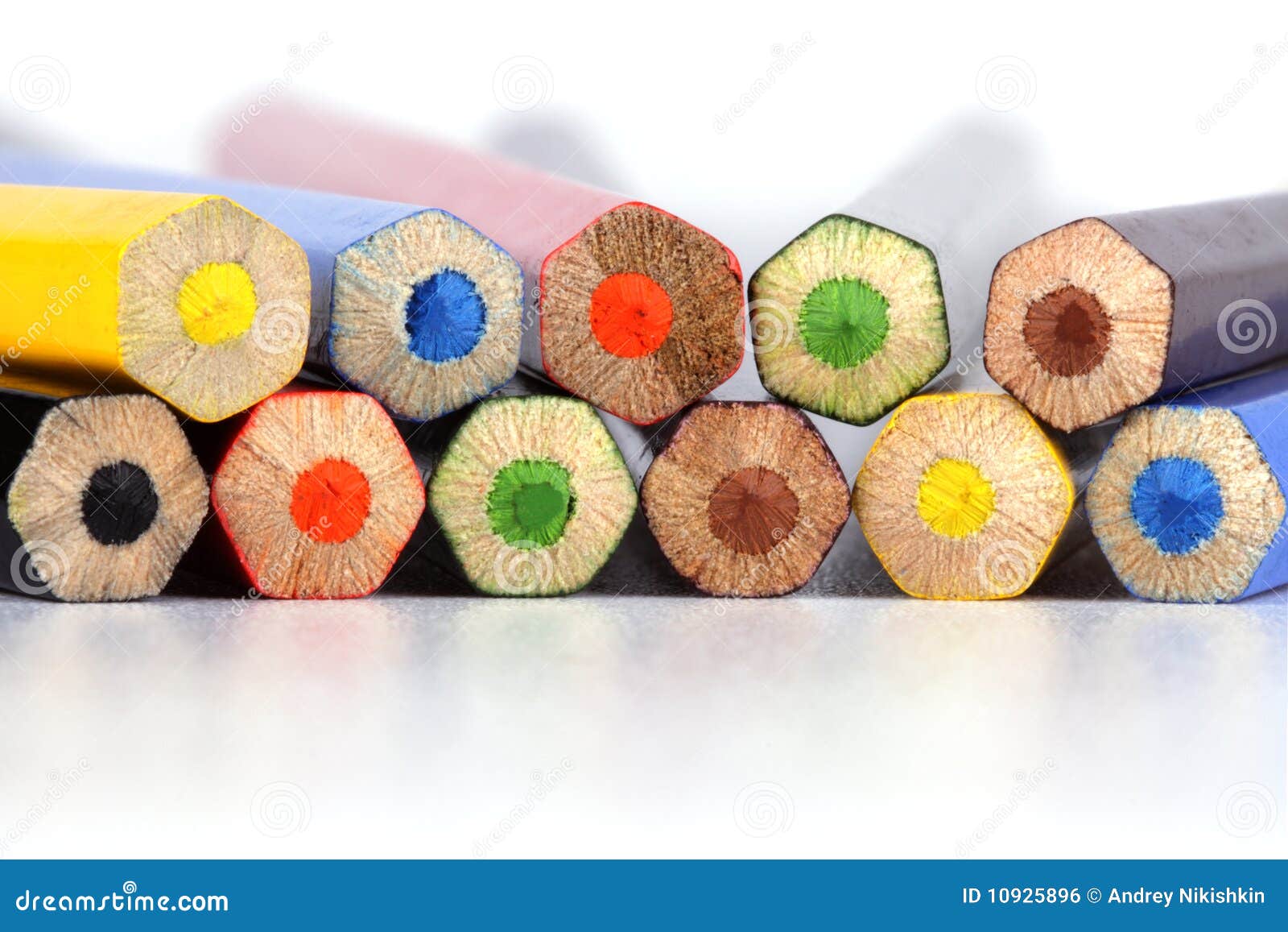 End Faces of Multicoloured Pencils Stock Photo Image of color