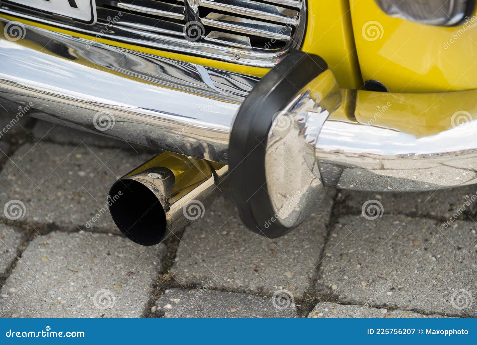 End of the Mufflers of a Vintage Car Stock Image Image of retro
