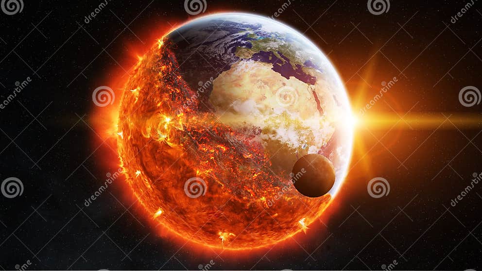 The end of planet Earth stock illustration. Illustration of layer ...