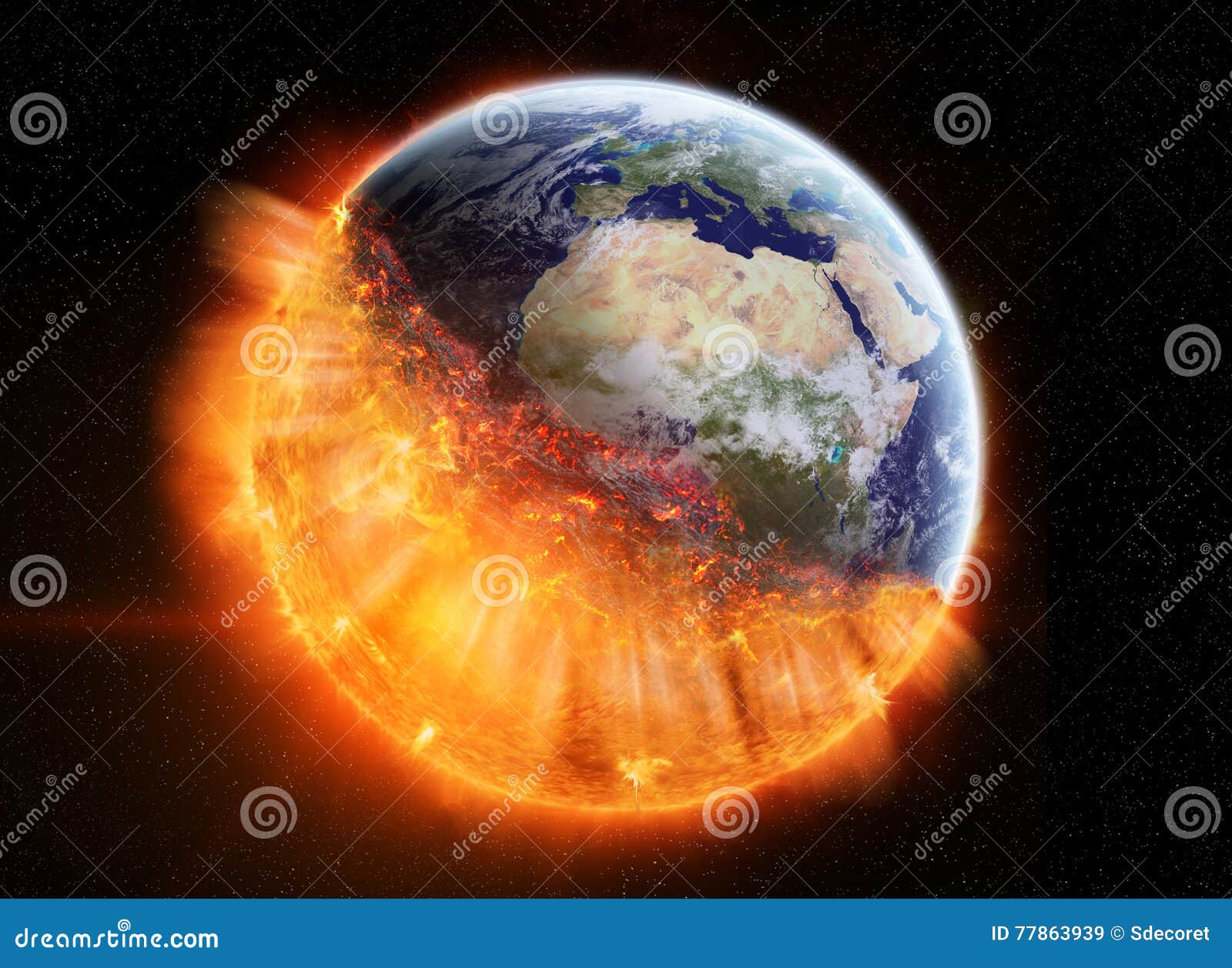 The end of Earth stock illustration. Illustration of layer