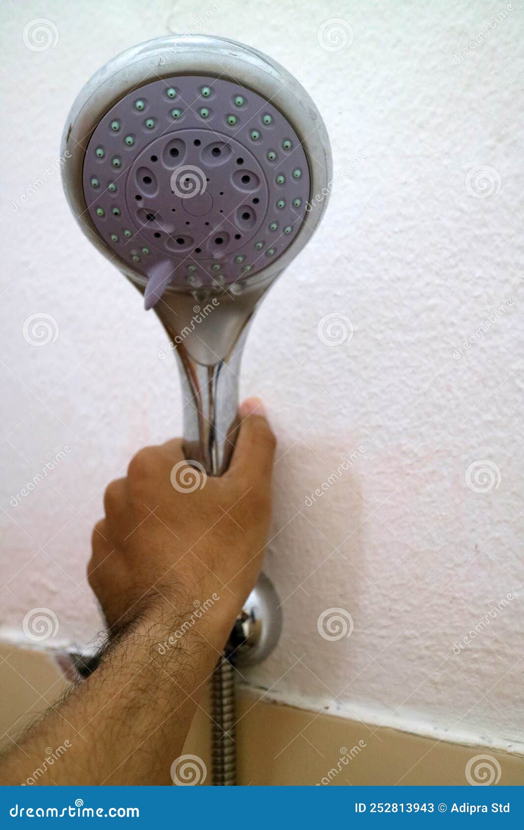The End of the Shower Head is Rounded for Bathing Stock Image Image