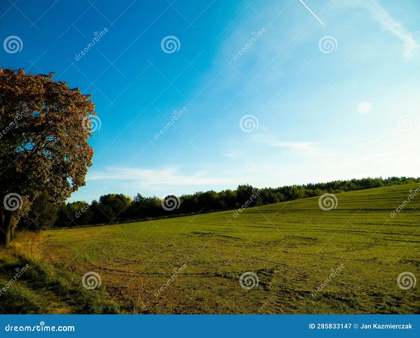 end of summer - autumn trees and fields. mechelinki, poland