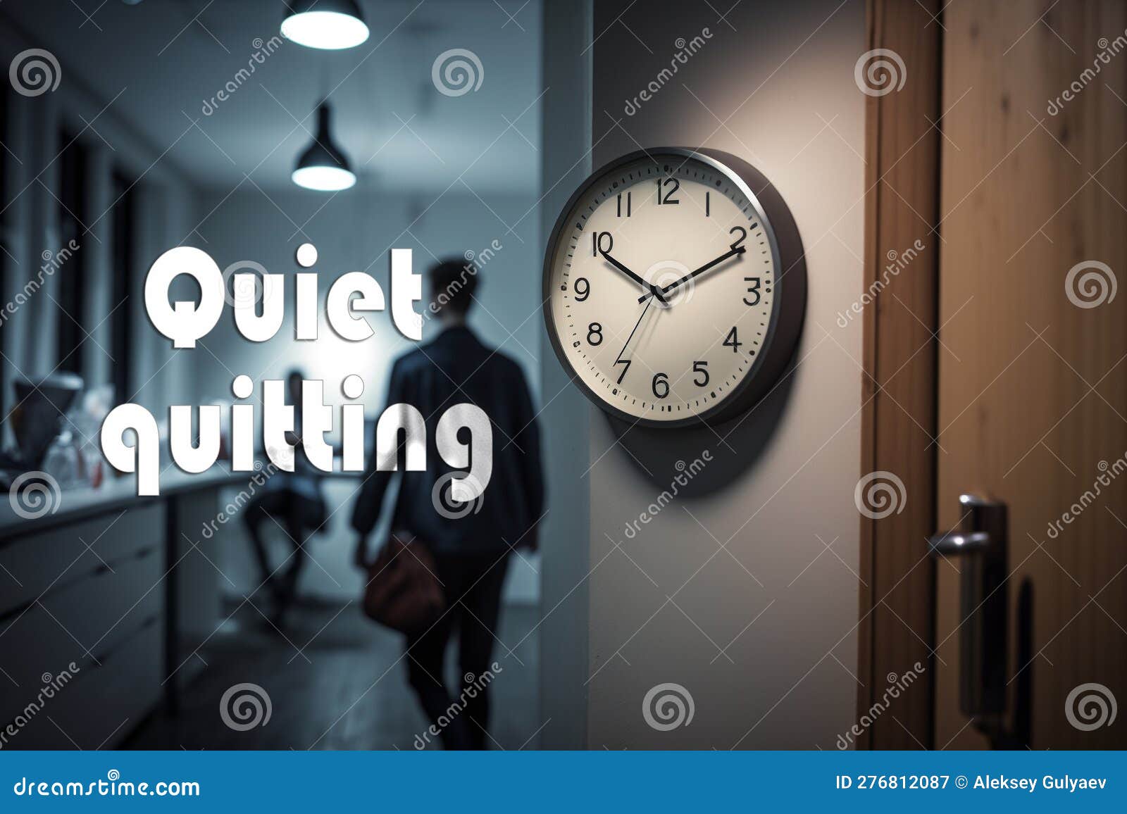 The End of the Work Day. the QUIET QUITTING Concept AI Generation Stock