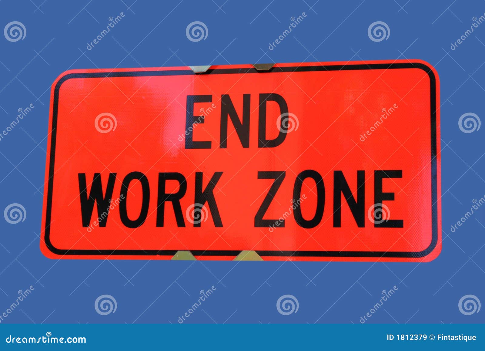 End of work zone sign stock image. Image of area, building 1812379