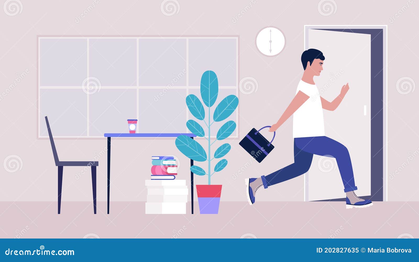 End of the working day stock vector. Illustration of freelance 202827635