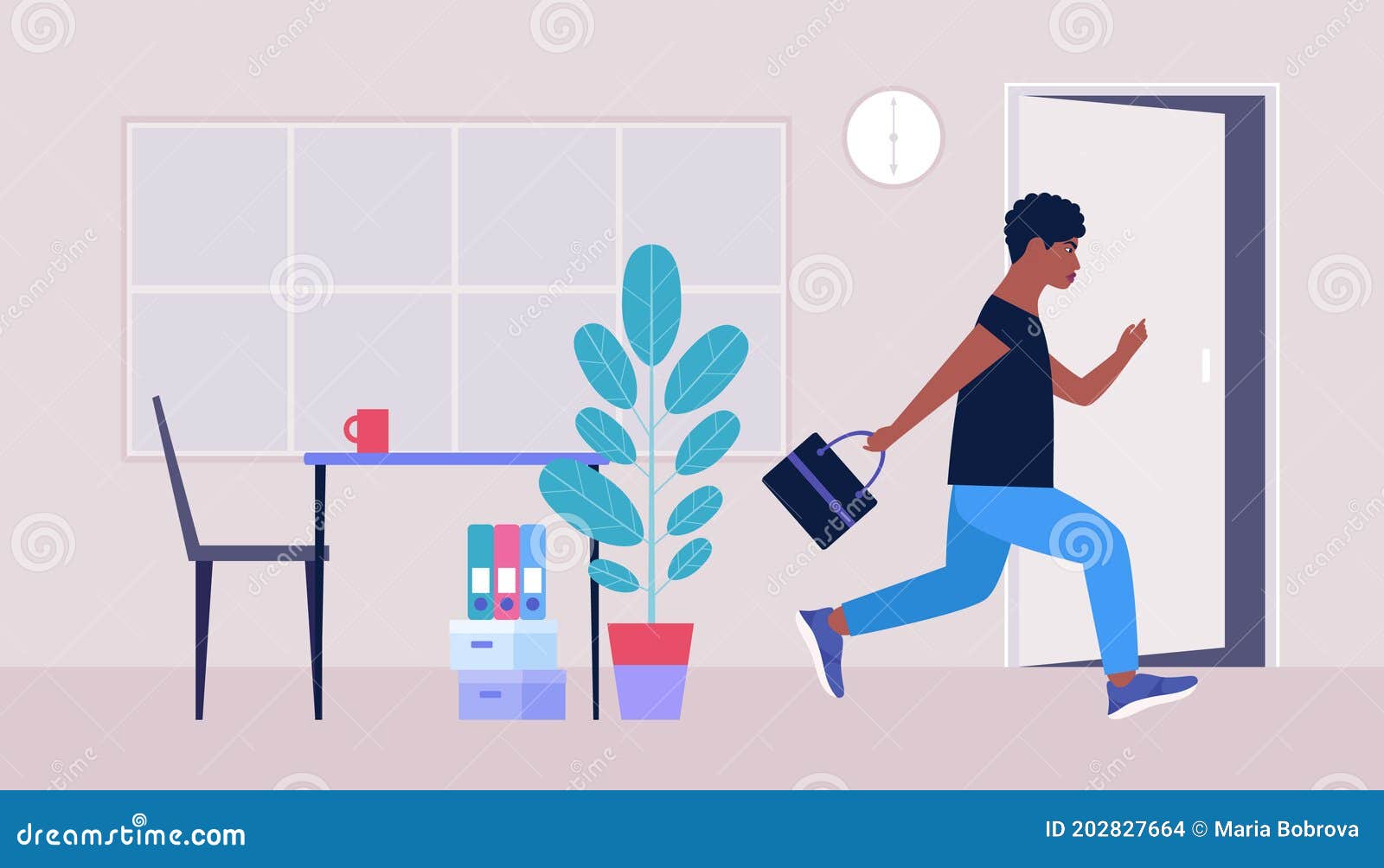 End of the working day stock vector. Illustration of office 202827664