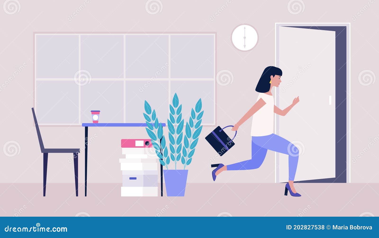 End of the working day stock vector. Illustration of homework 202827538