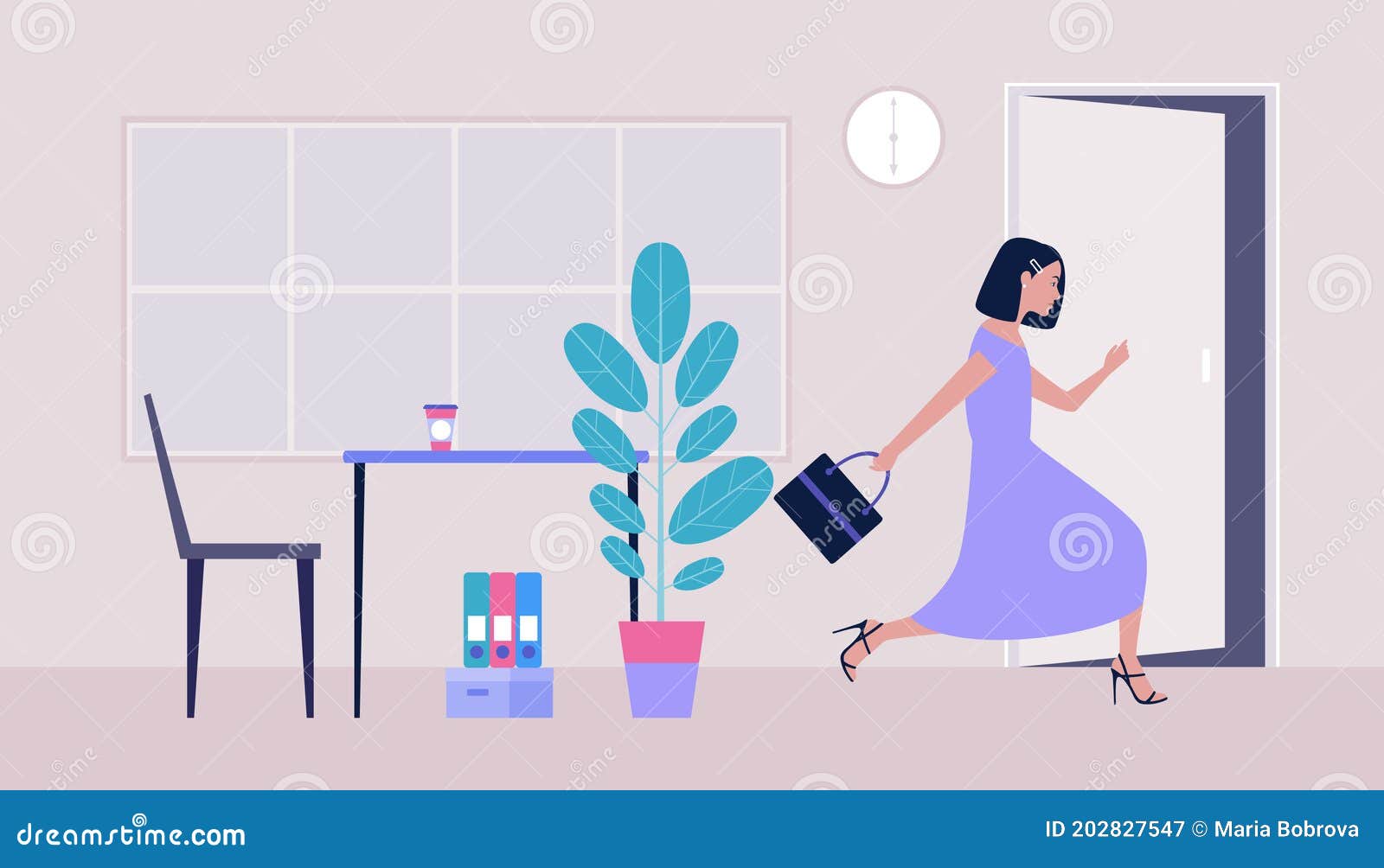 End of the working day stock vector. Illustration of communication