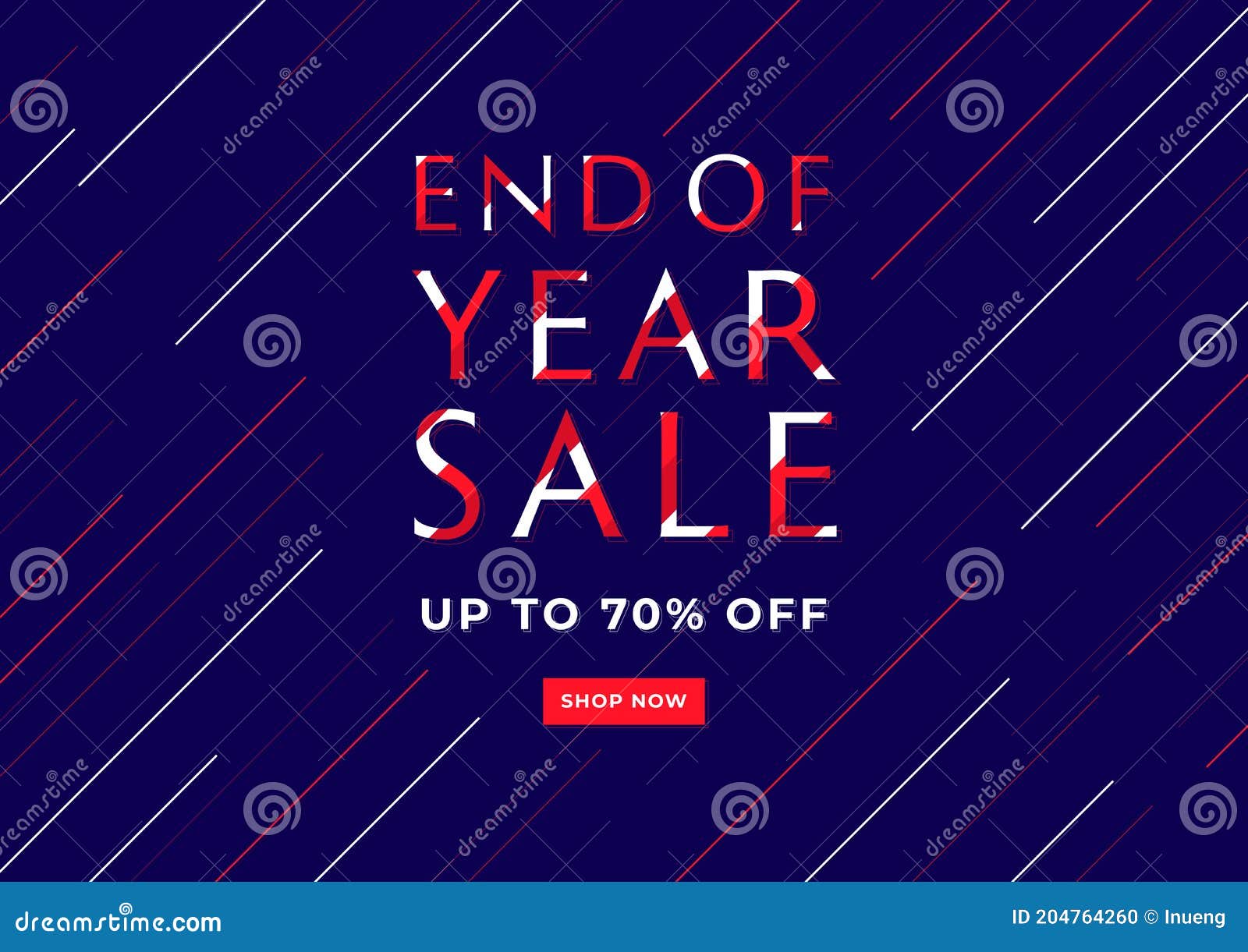 End of Year Sale Banner. Sale Banner Template Design. Stock Vector